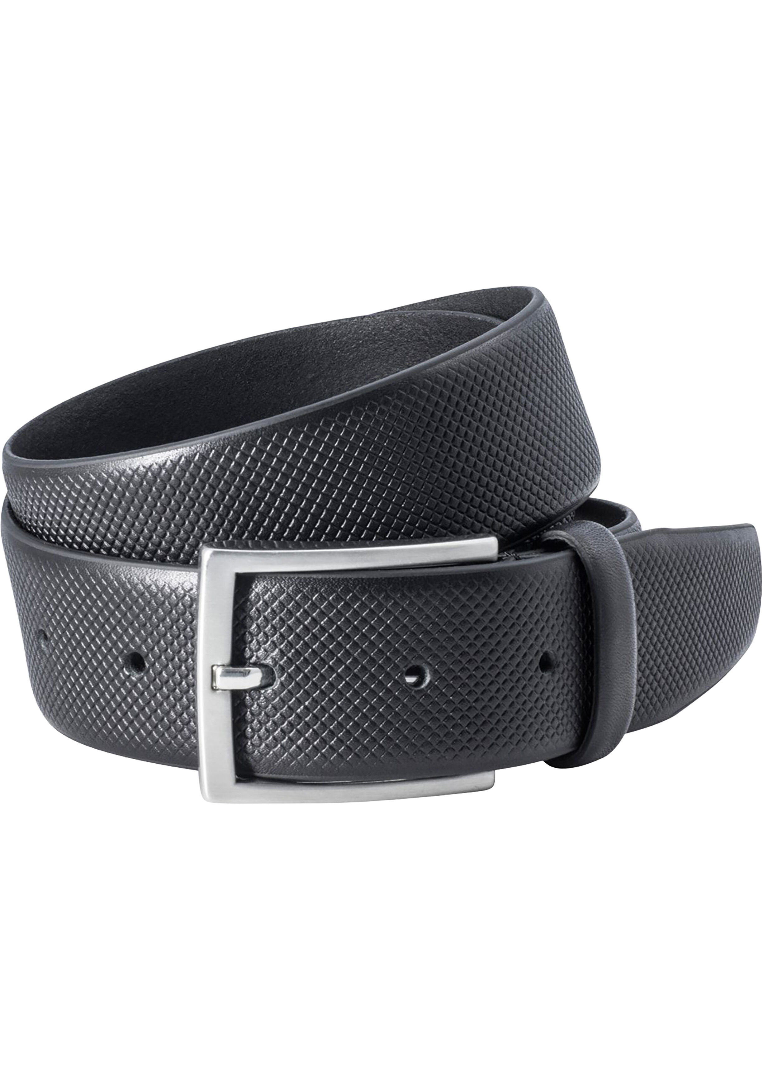 LINDENMANN leren heren riem, zwart