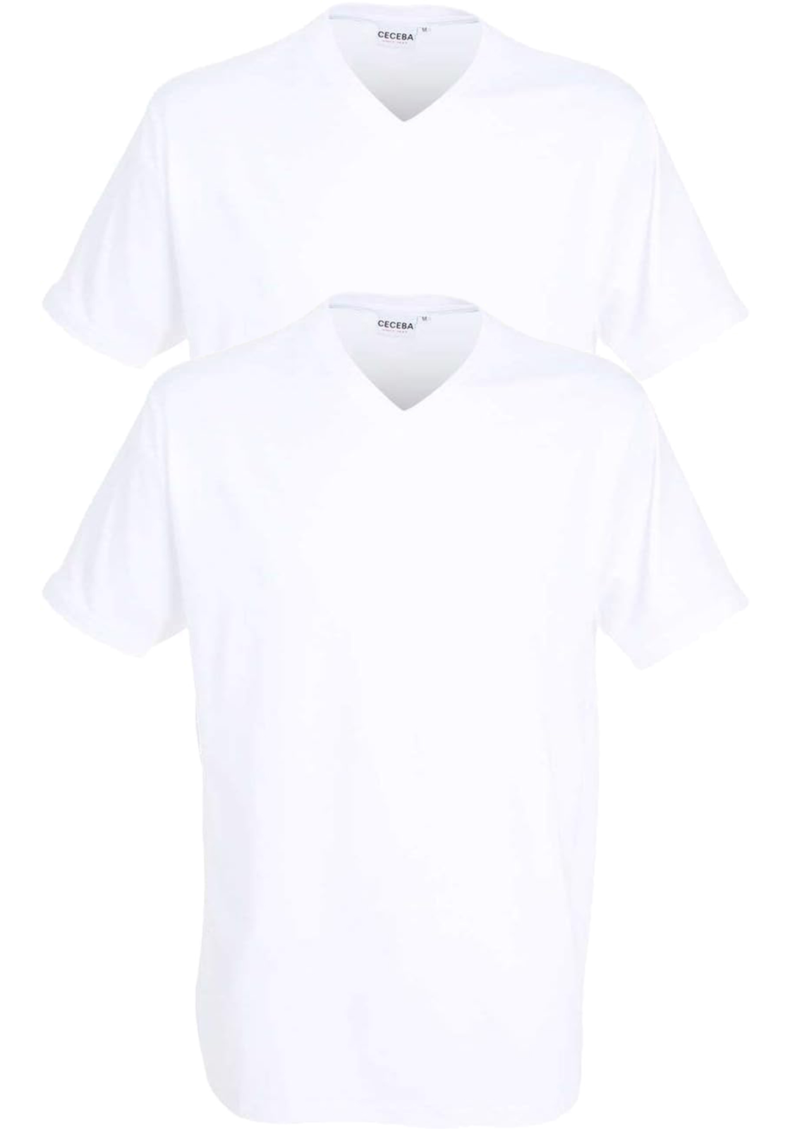 1-4011694703142_HR Ceceba heren T-shirt V-hals (2-pack), wit