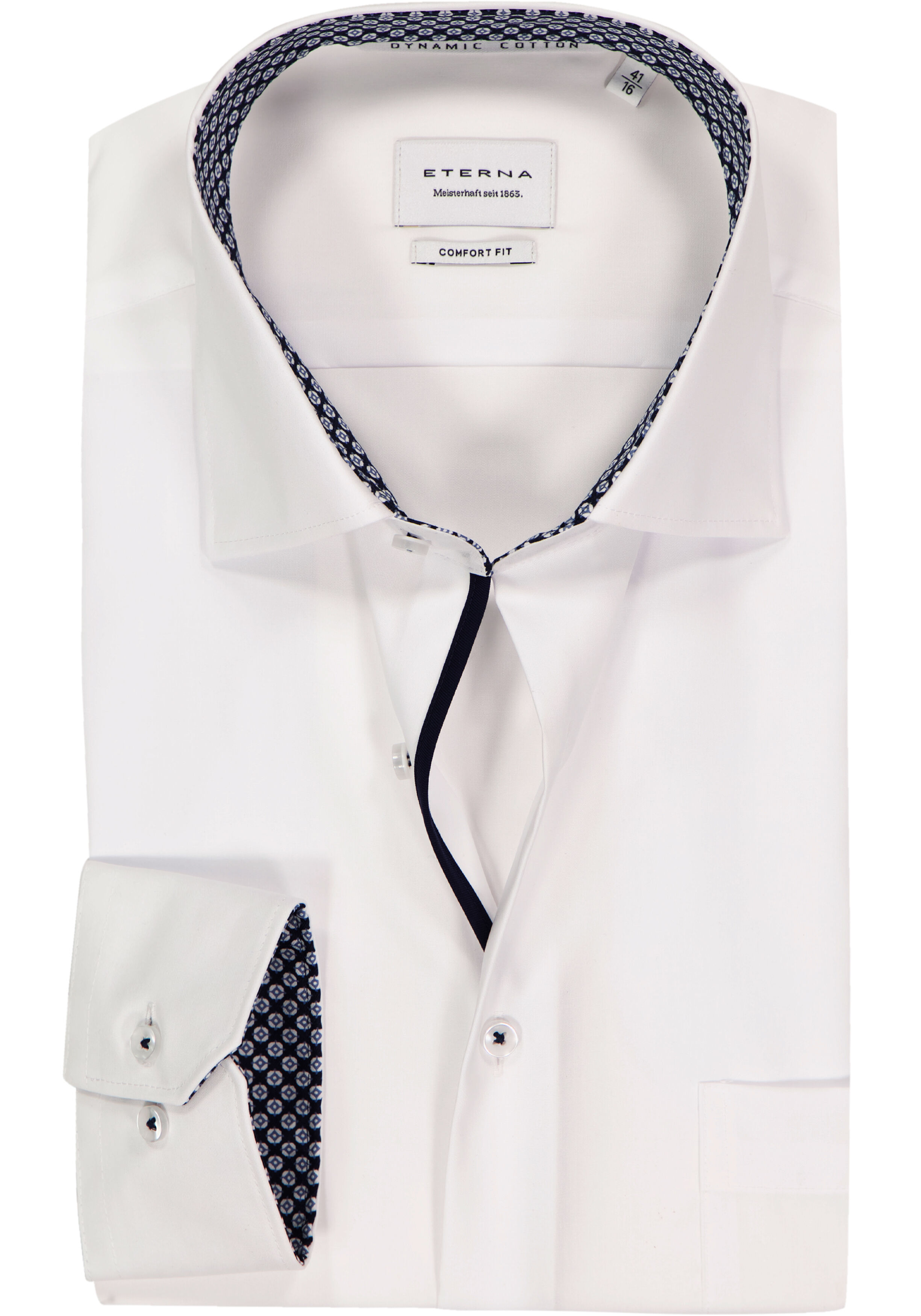 ETERNA comfort fit overhemd, popeline, wit