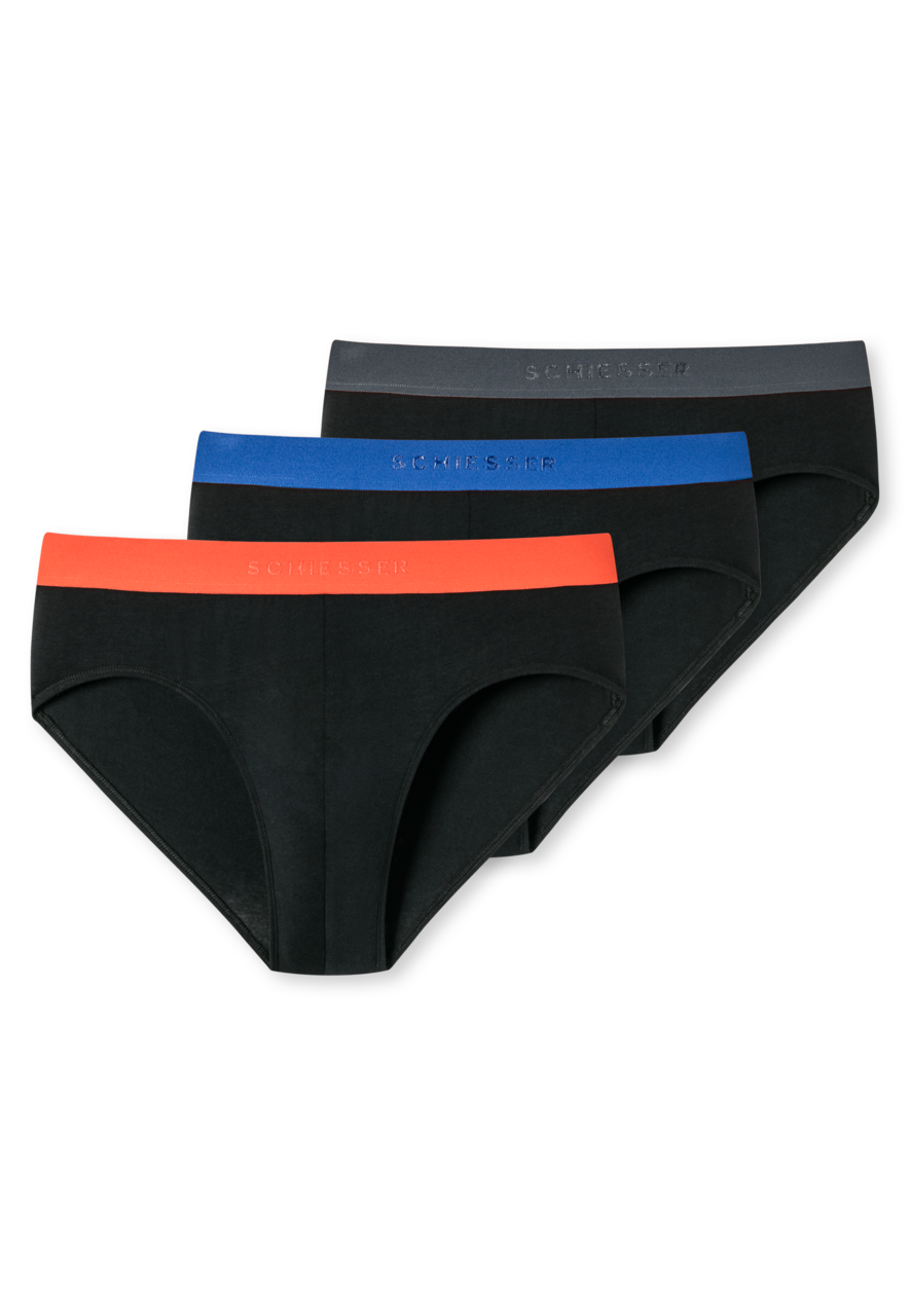 SCHIESSER 95/5 slip (3-pack), heren rioslip organisch katoen geweven elastische tailleband multicolor