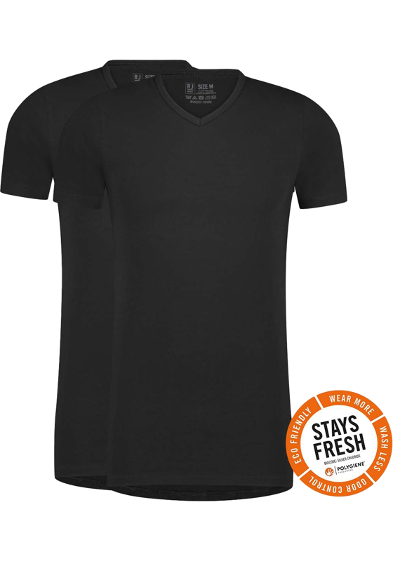 RJ Bodywear Everyday Venlo T-shirt (2-pack), heren T-shirt met V-hals, zwart RJ Bodywear Everyday Venlo T-shirt (2-pack), heren T-shirt met V-hals, zwart