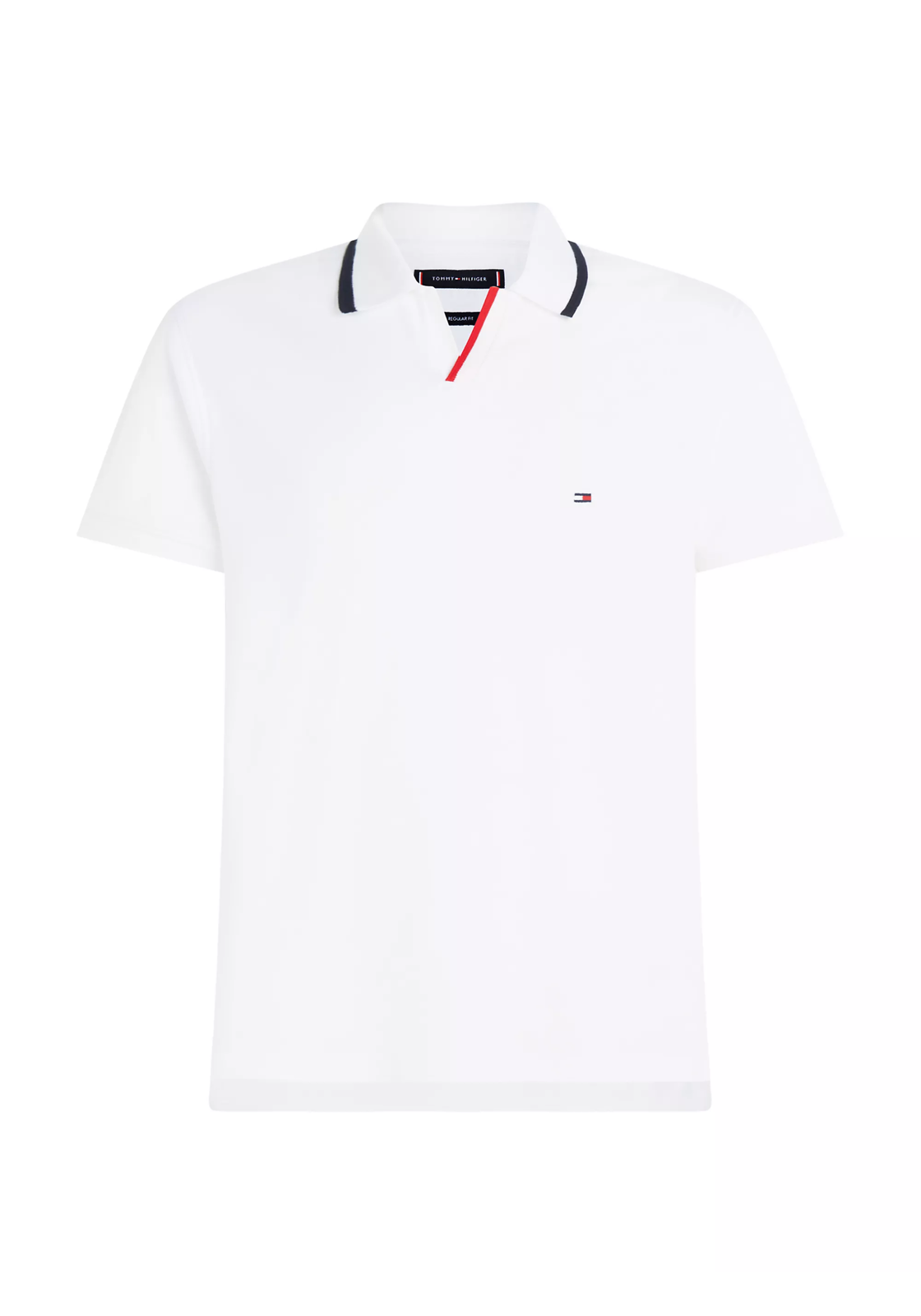 Picture6 Tommy Hilfiger regular fit heren polo, rwb tipped V-collar, wit
