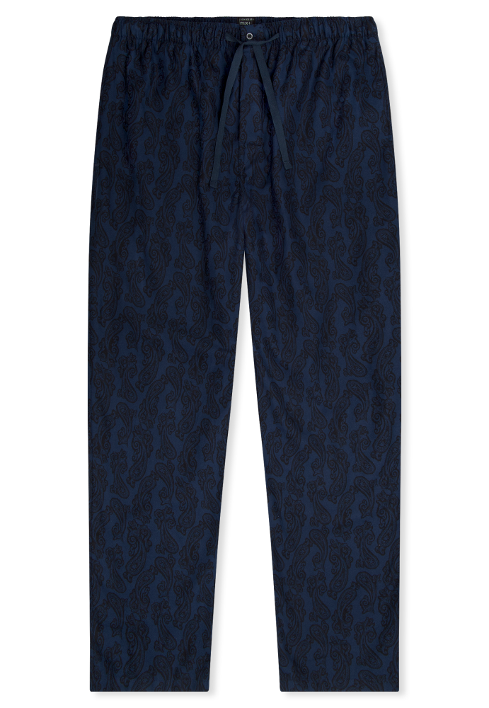 SCHIESSER Mix + Relax Pantalon, heren loungebroek, nachtblauw dessin
