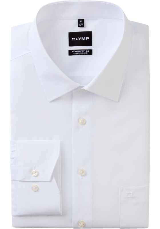 OLYMP Luxor comfort fit Big overhemd, popeline, wit OLYMP Luxor comfort fit Big overhemd, popeline, wit