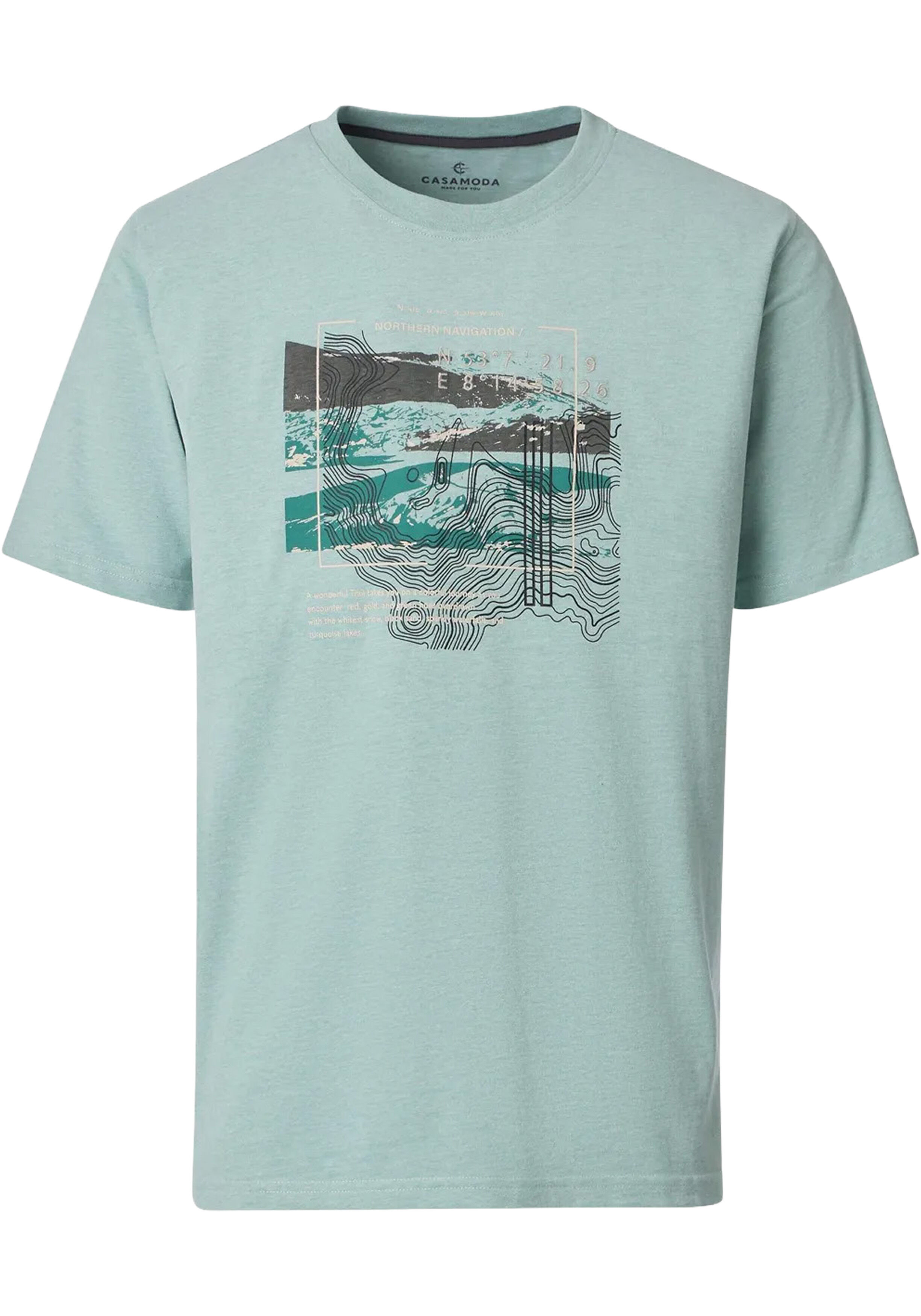 CASA MODA comfort fit heren T-shirt, turquoise