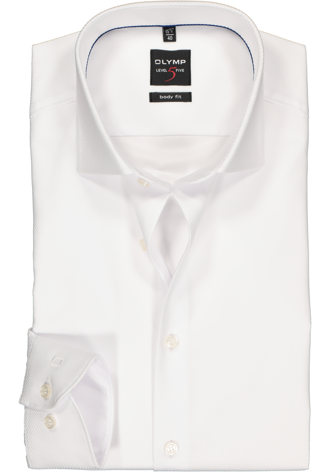 1-4057242704483_olymp-overhemd_HR OLYMP Level 5 body fit overhemd, wit diamant twill