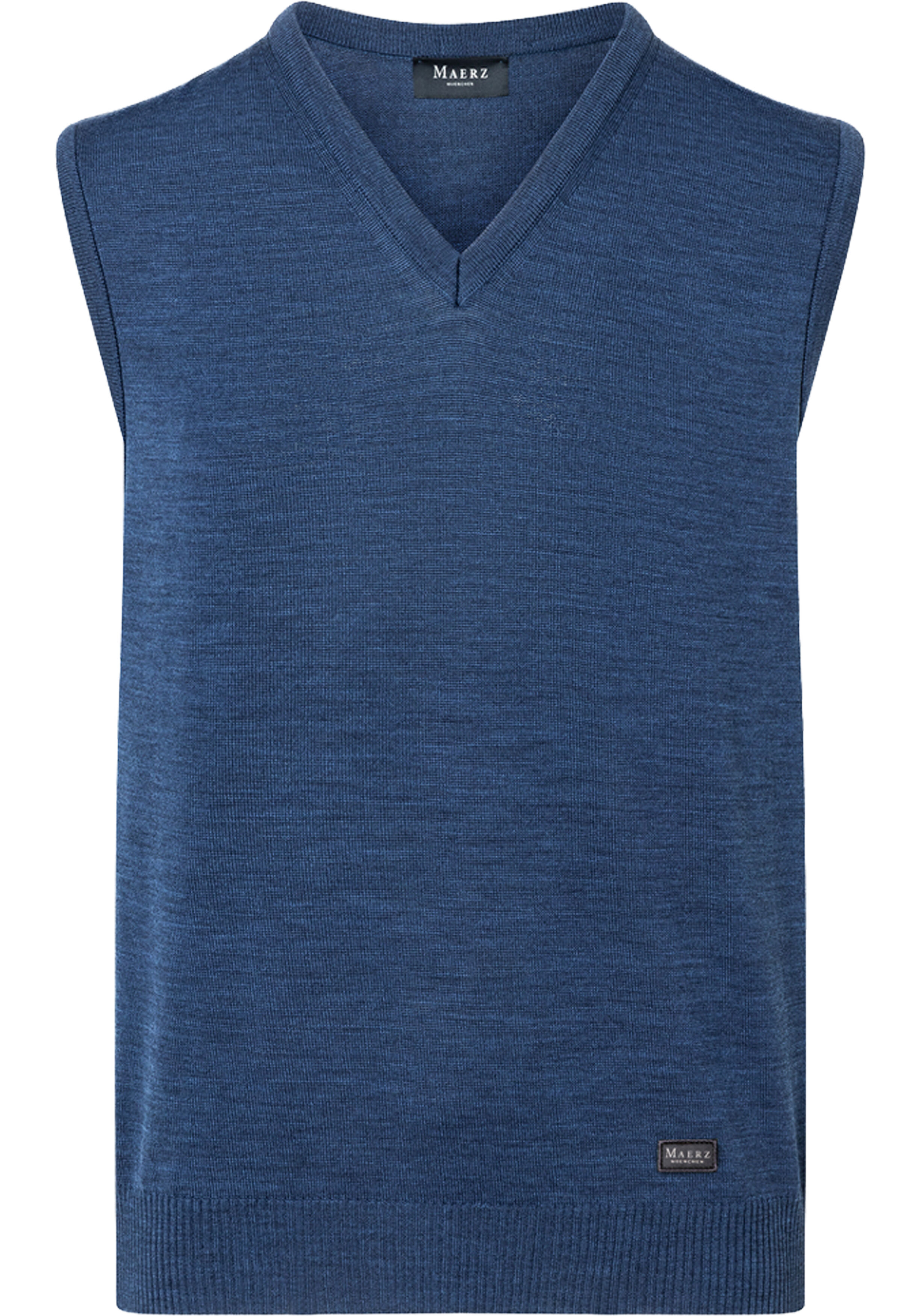 MAERZ Classic Fit heren spencer wol, middenblauw