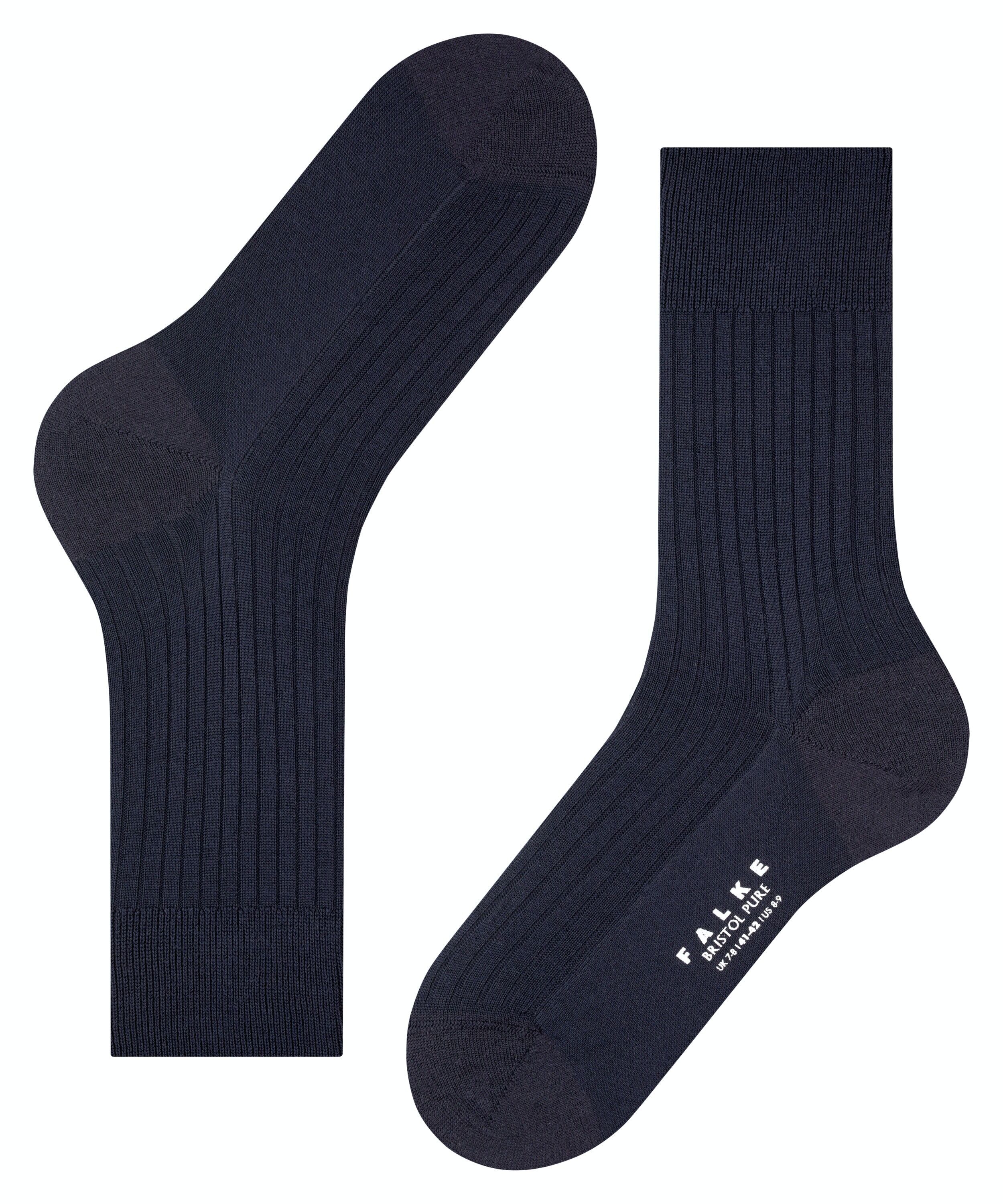 FALKE Bristol Pure herensokken, donkerblauw (dark navy)