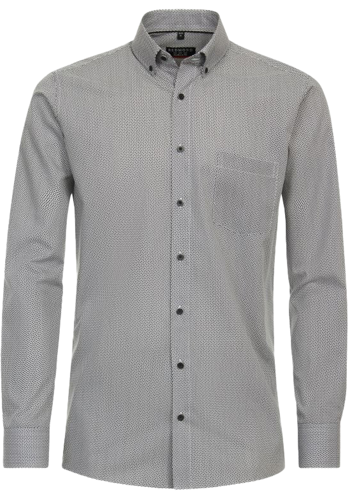 Redmond modern fit overhemd, popeline, zwart dessin Redmond modern fit overhemd, popeline, zwart dessin