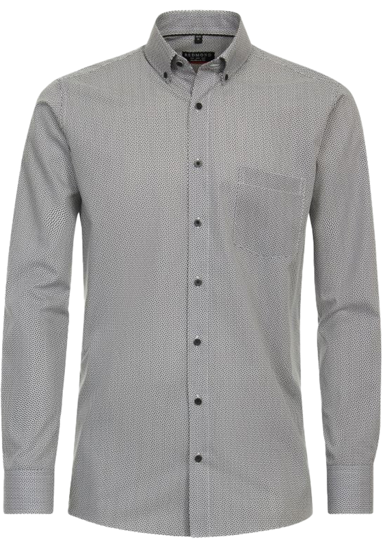 Redmond modern fit overhemd, popeline, zwart dessin Redmond modern fit overhemd, popeline, zwart dessin