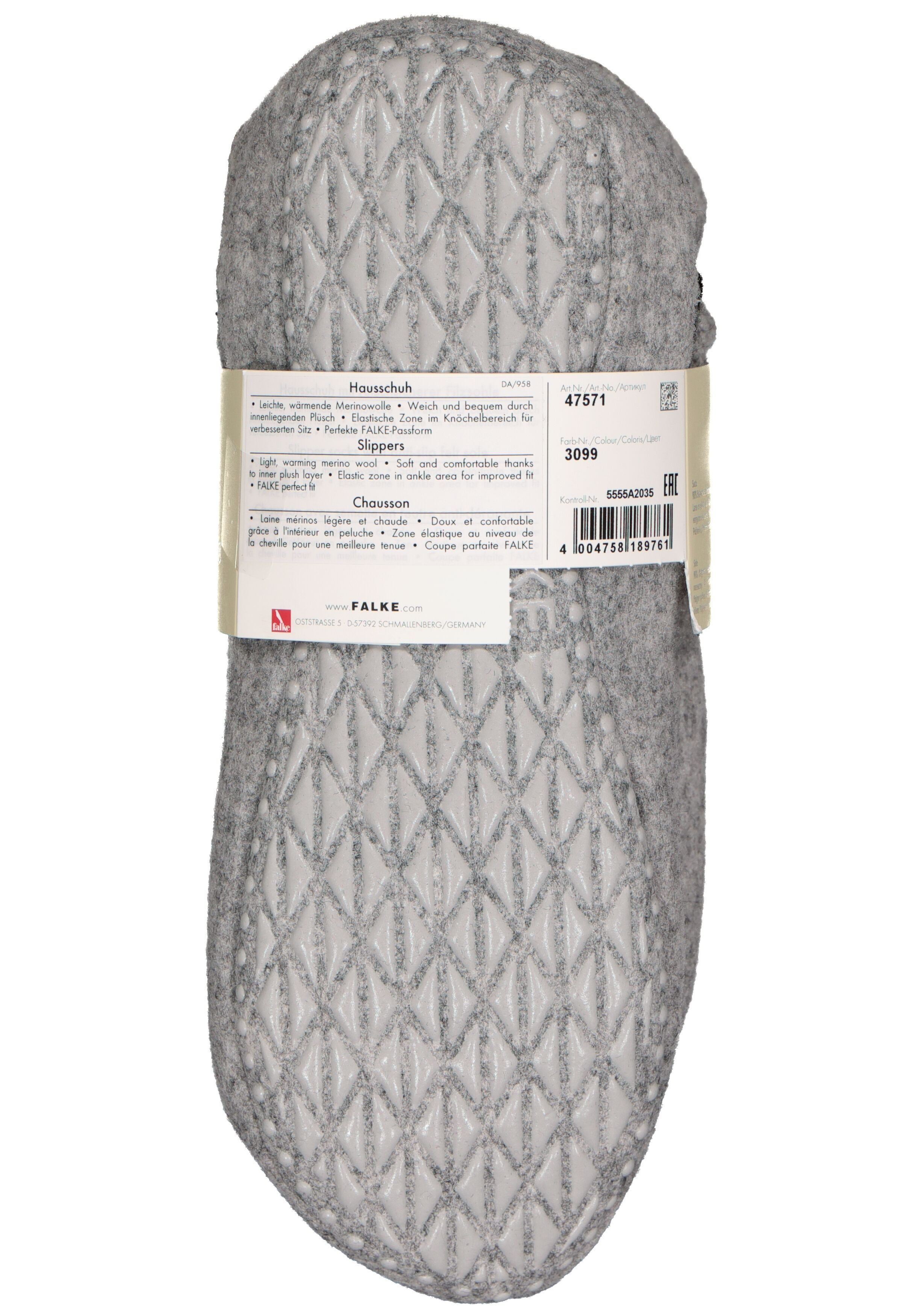 FALKE Cosyshoe dames huissokken, antraciet (anthracite melange)