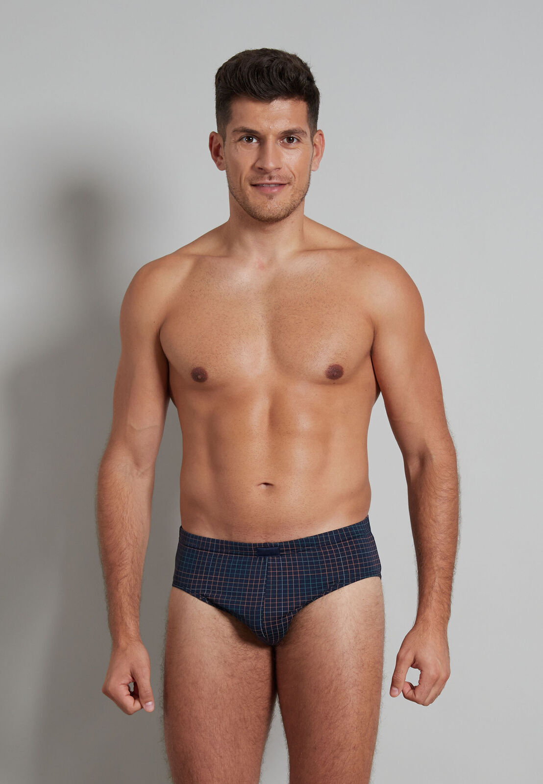 Gotzburg heren sport slip (1-pack), donkerblauw geruit