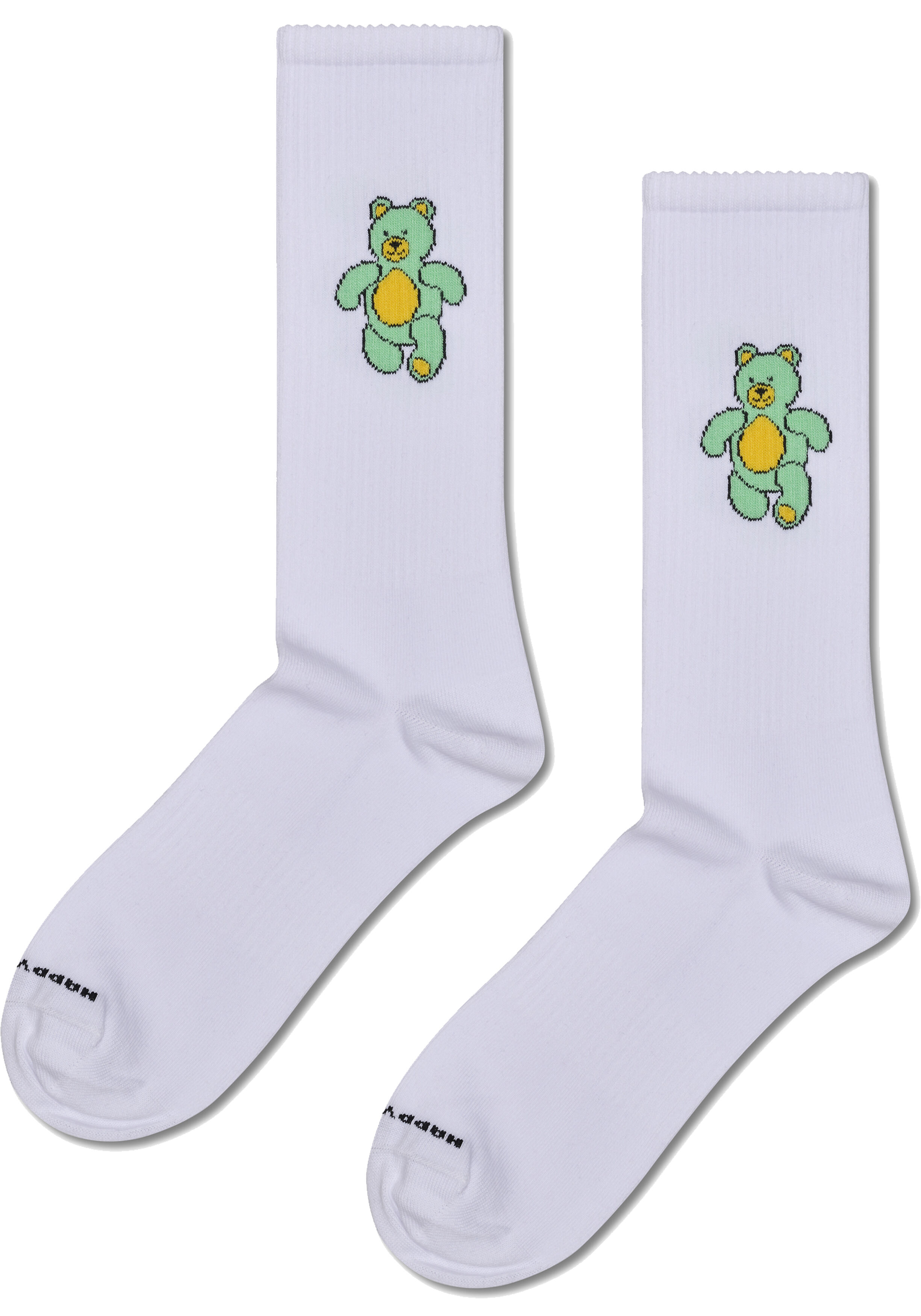 Happy Socks Teddy Bear Sneaker Socks (2-pack), unisex sokken, wit