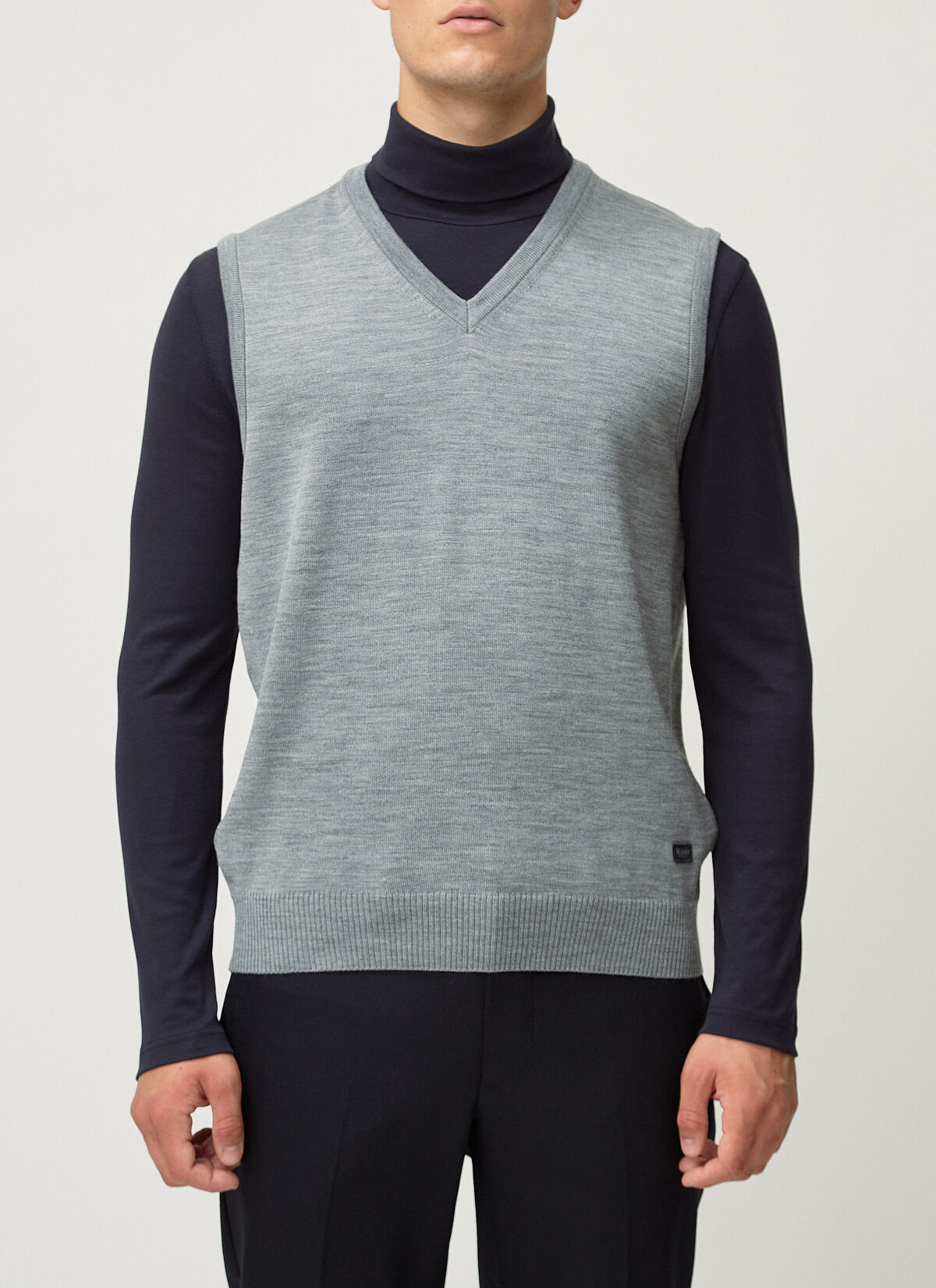 MAERZ Classic Fit heren spencer wol, grijs