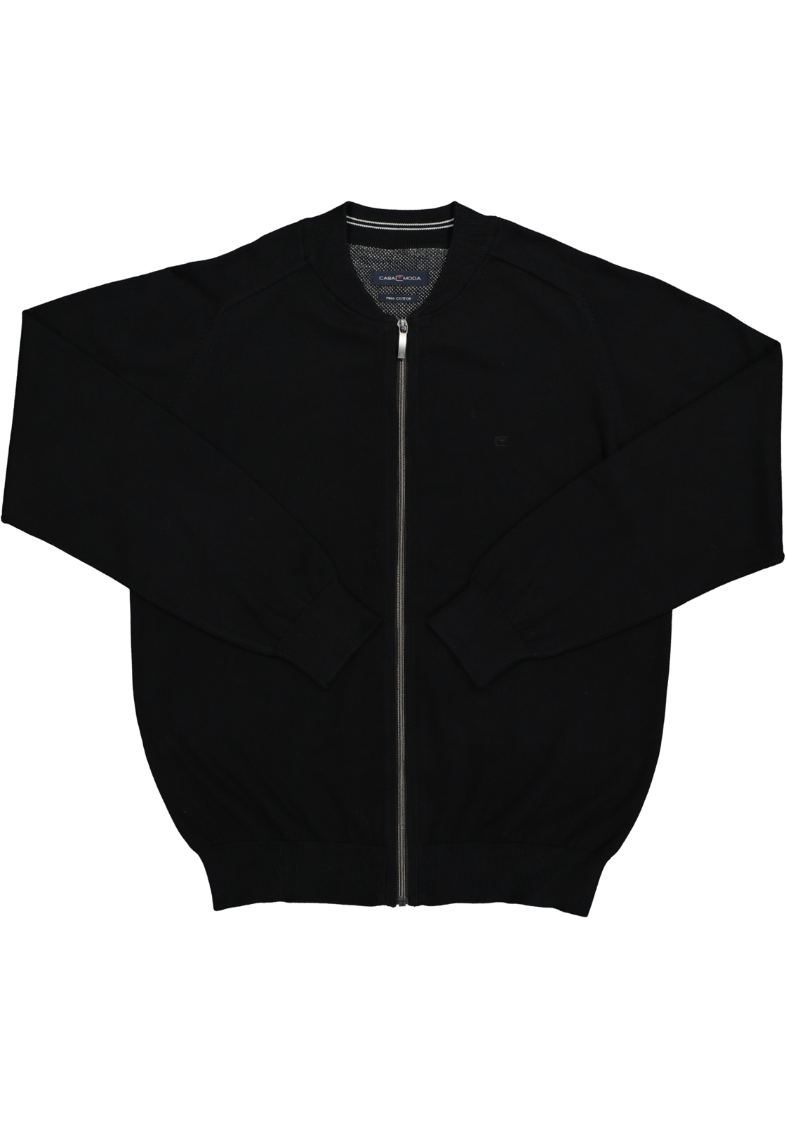 2-4060031642019_casa-moda-trui_HR CASA MODA heren vest katoen, met rits, zwart