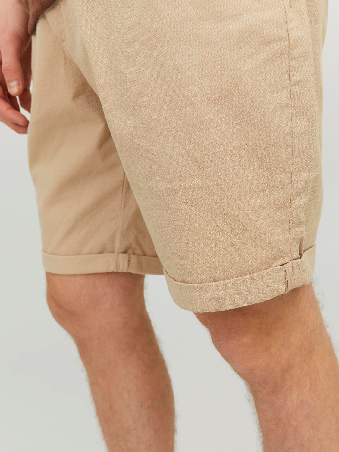 JACK & JONES Fury Shorts regular fit, heren chino korte broek, beige