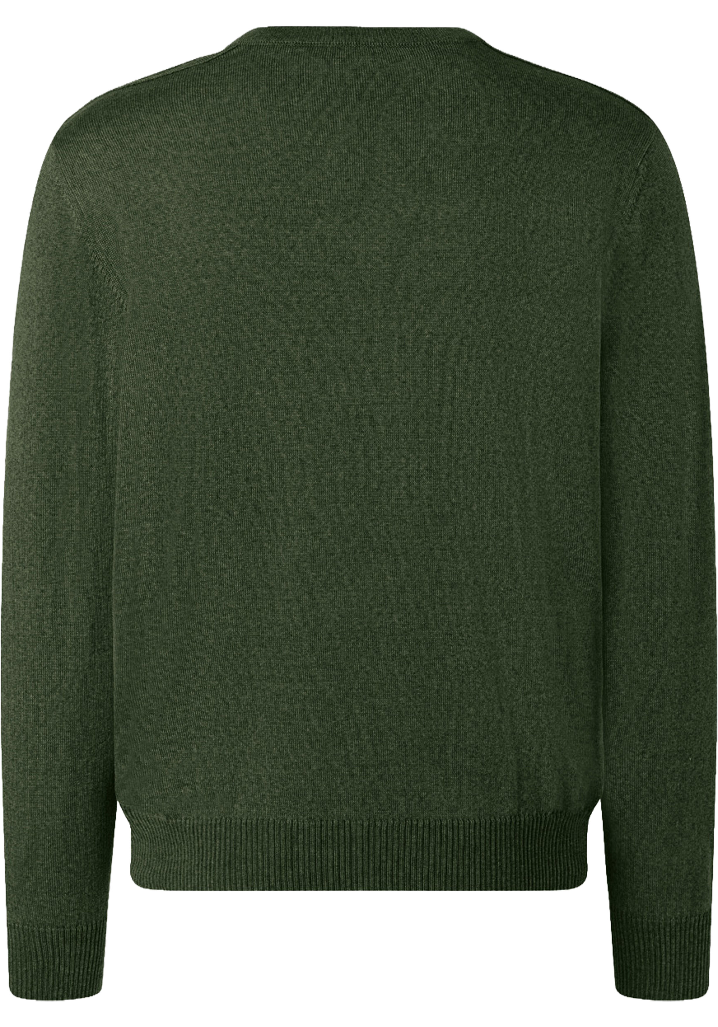 MAERZ Classic Fit heren trui met V-hals wol, groen