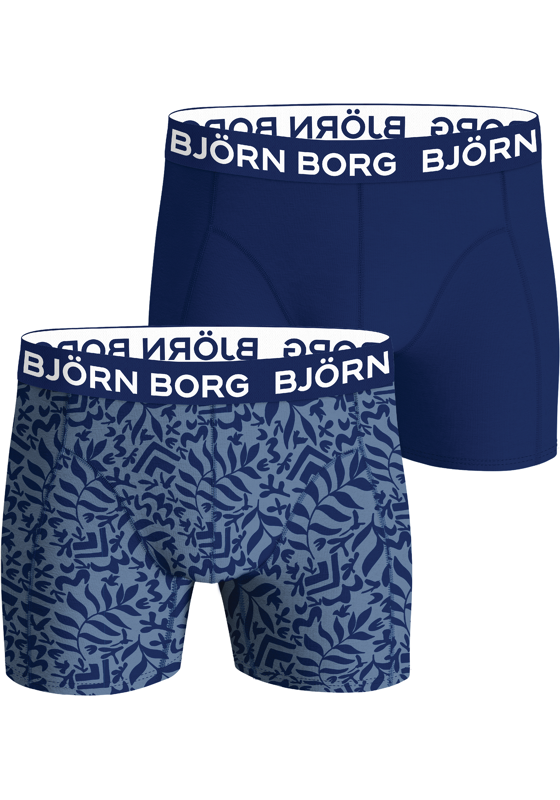 Bjorn Borg Bamboo Cotton Blend boxers, heren boxers normale lengte (2-pack), blauw, print Bjorn Borg Bamboo Cotton Blend boxers, heren boxers normale lengte (2-pack), blauw, print