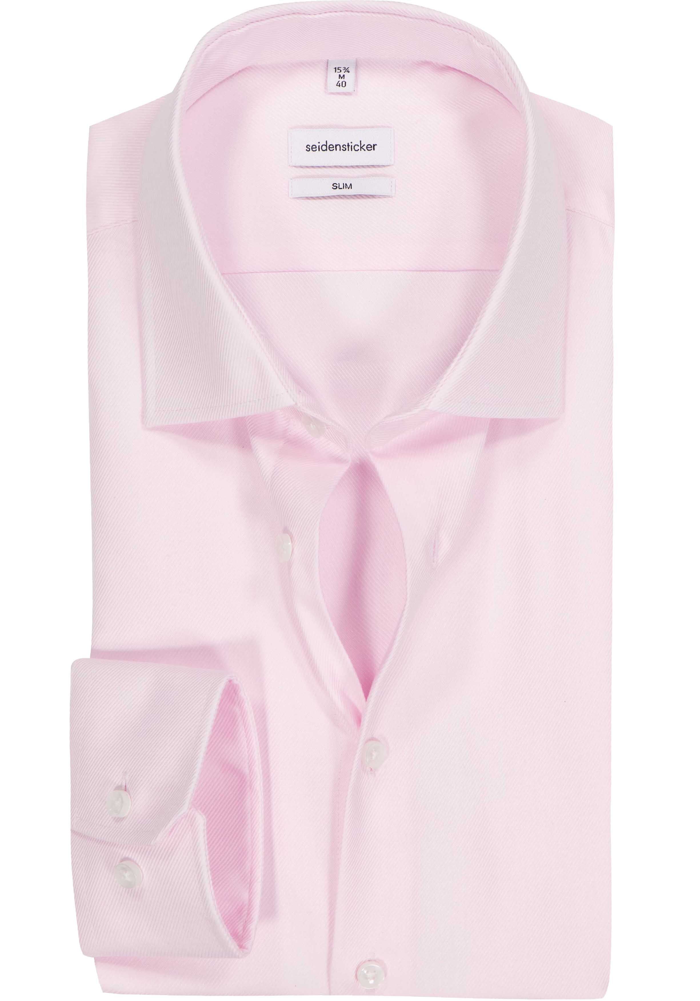 Seidensticker slim fit overhemd, twill, roze