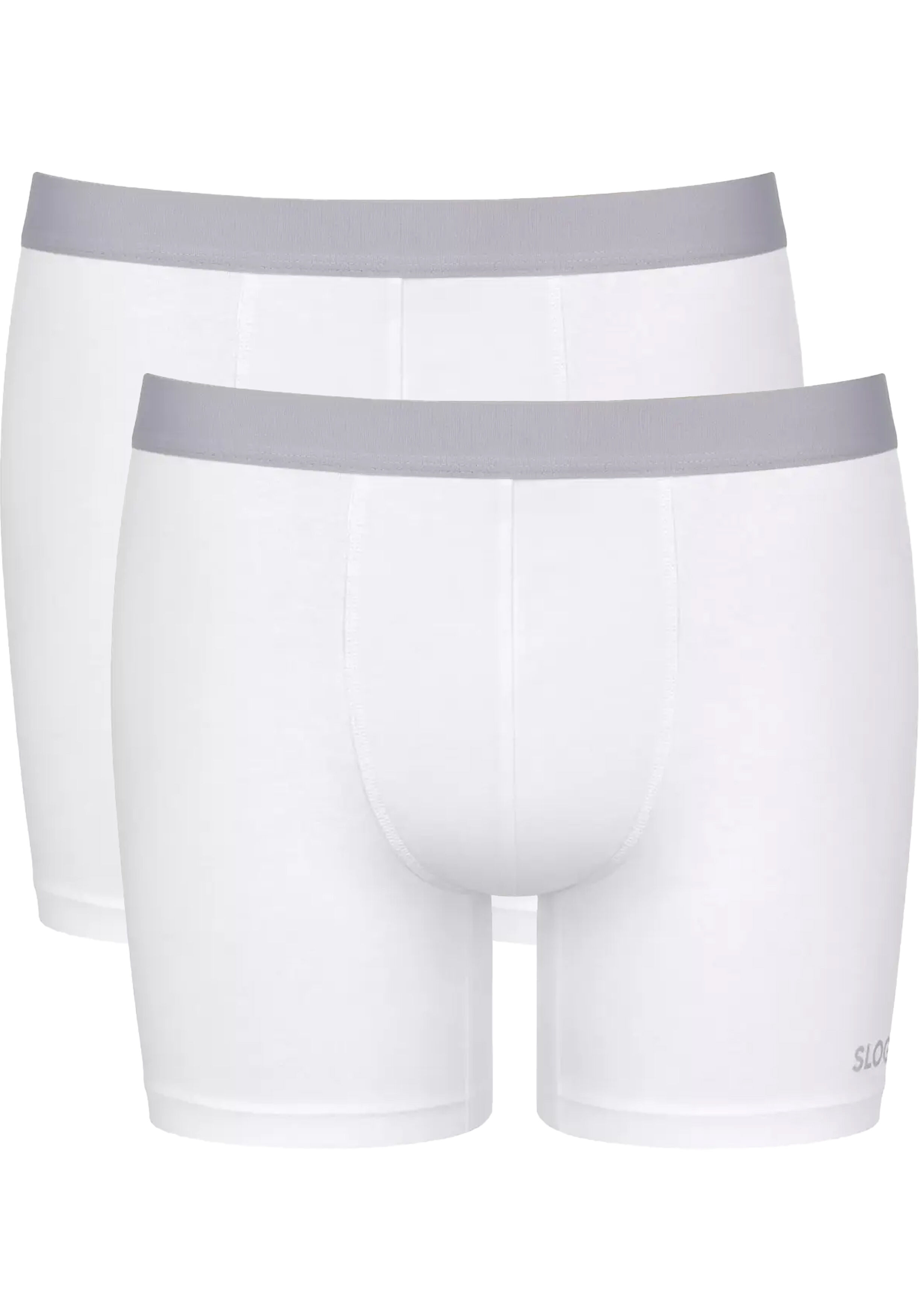 Sloggi Men GO ABC 2.0 Short, heren boxershort korte pijp (2-pack), wit