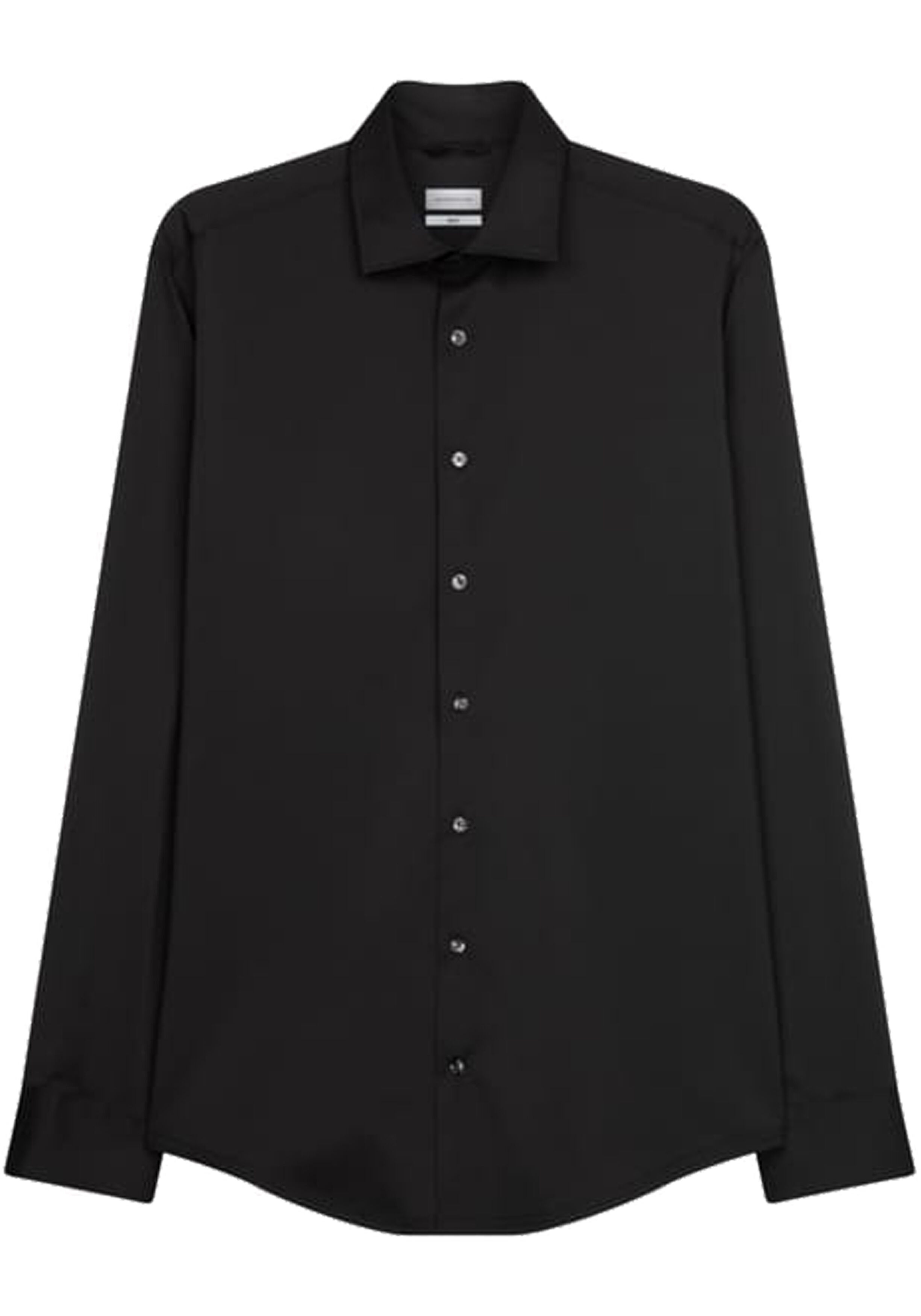 Seidensticker slim fit overhemd, twill, zwart