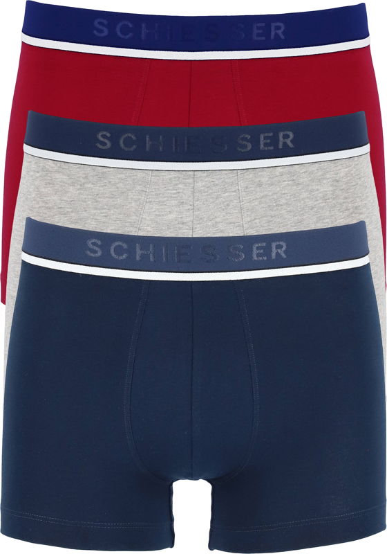 SCHIESSER 95/5 shorts (3-pack), grijs, blauw en rood SCHIESSER 95/5 shorts (3-pack), grijs, blauw en rood
