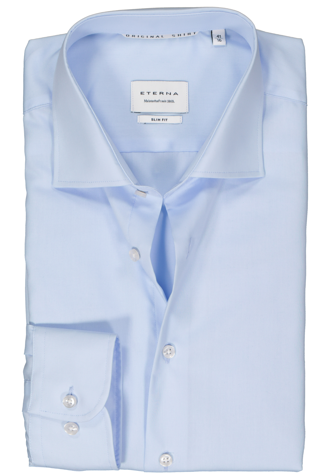 1-4067159153410_eterna-overhemd_HR ETERNA slim fit overhemd, popeline, lichtblauw