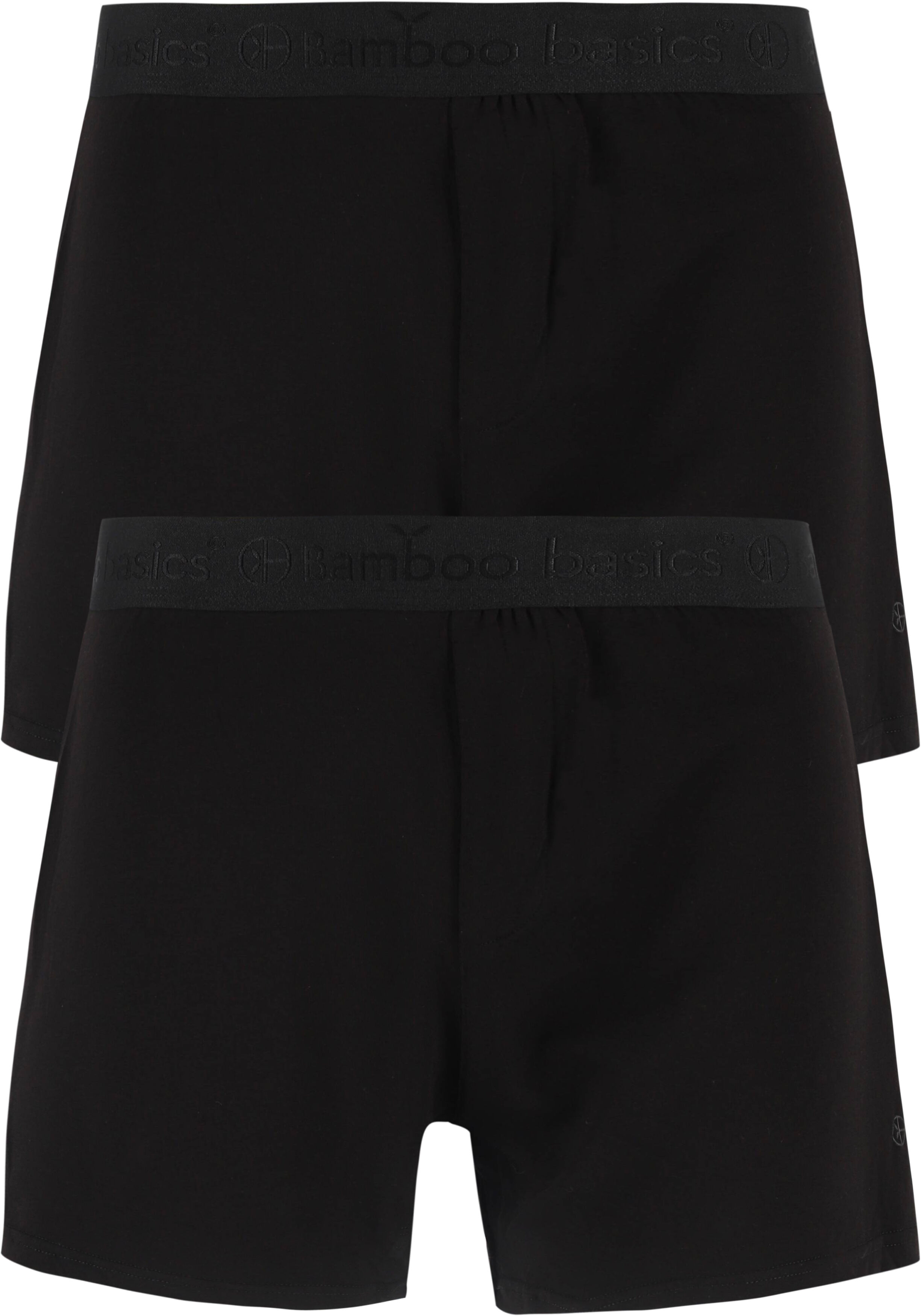 Bamboo Basics Kay loose fit boxer (2-pack), heren wijde boxer, zwart