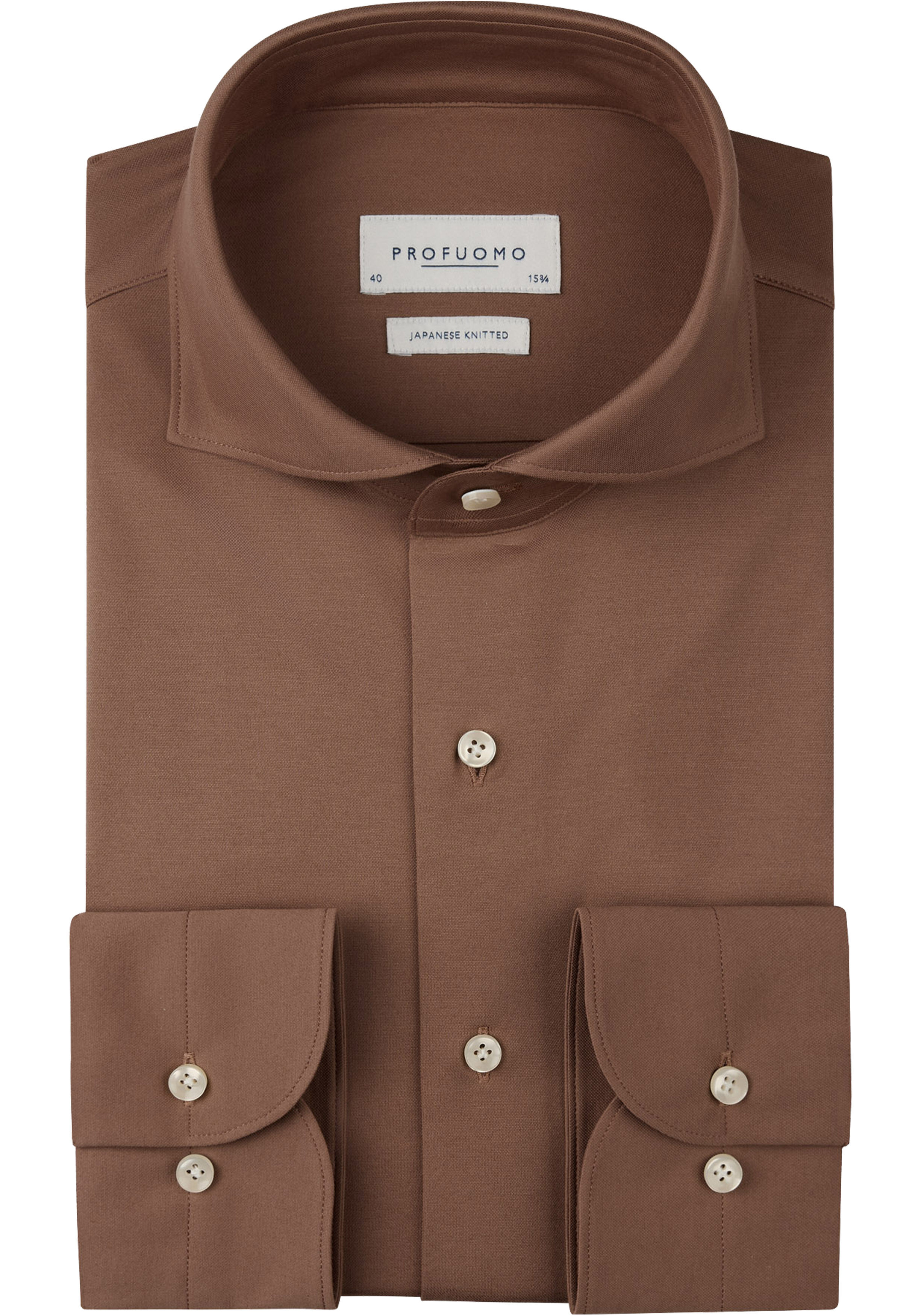 Profuomo slim fit heren overhemd, jersey, rood