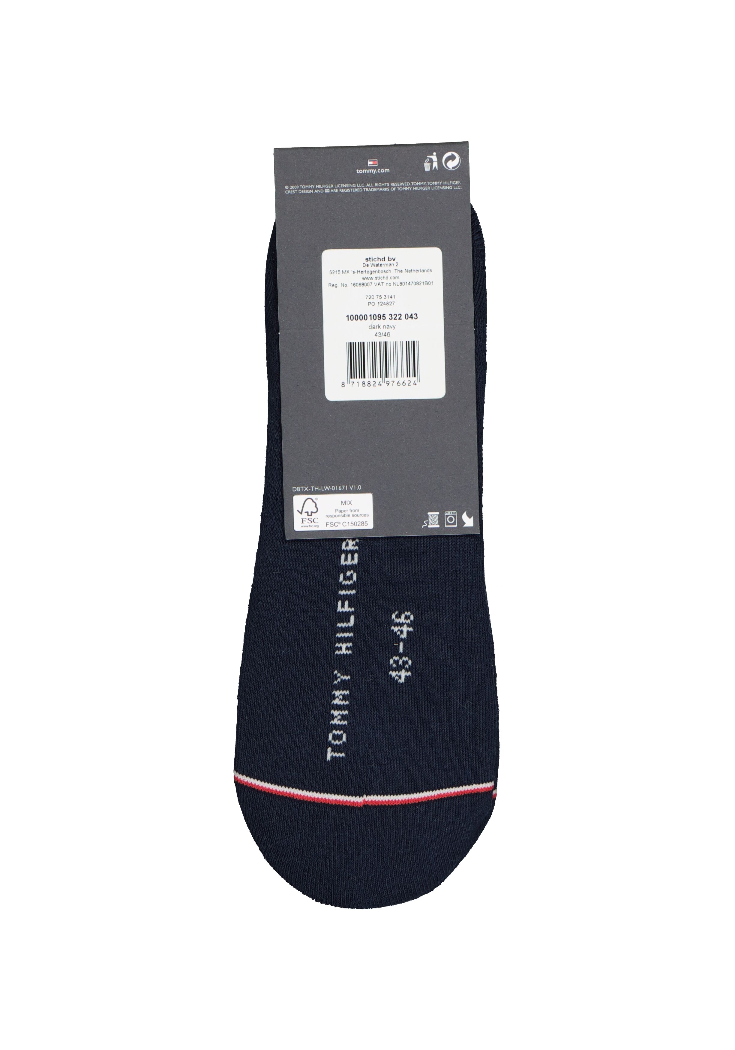 Tommy Hilfiger Iconic Sports Socks (2-pack), heren sneakersokken katoen, onzichtbaar, donkerblauw
