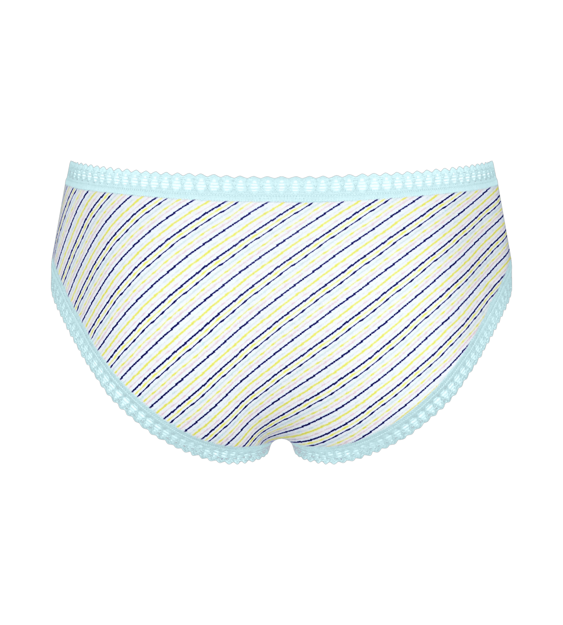 Sloggi Women GO Crush Hipster (3-pack), dames slip, lichtblauw, kobaltblauw en blauw, wit en geel gestreept