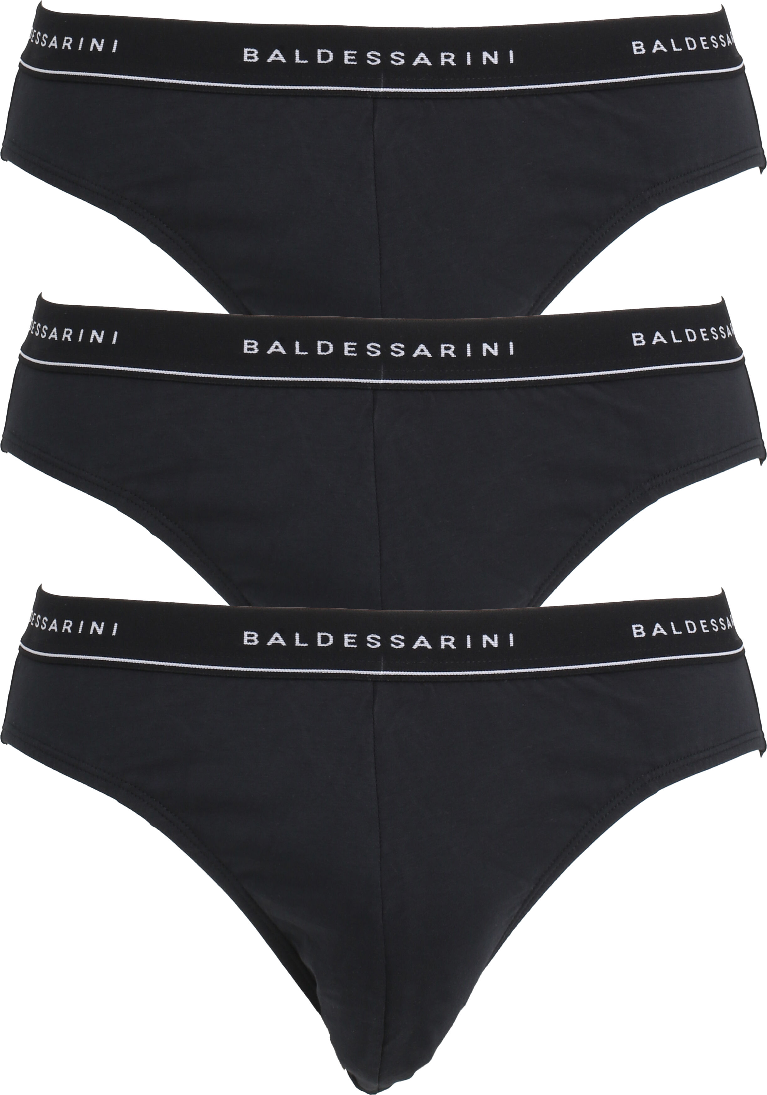 BALDESSARINI heren minislip met gulp (3-pack), zwart