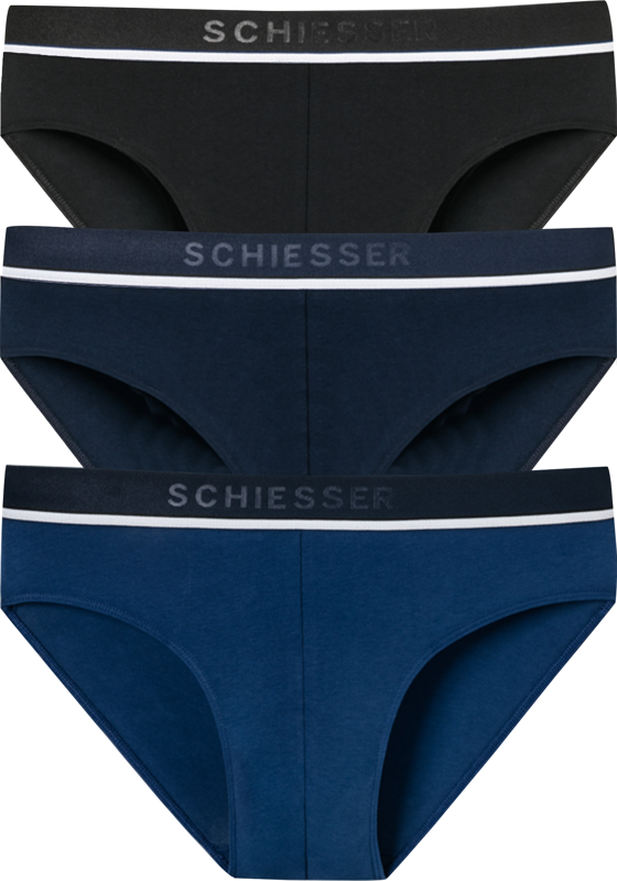 SCHIESSER 95/5 rioslips (3-pack), zwart, blauw en donkerblauw SCHIESSER 95/5 rioslips (3-pack), zwart, blauw en donkerblauw