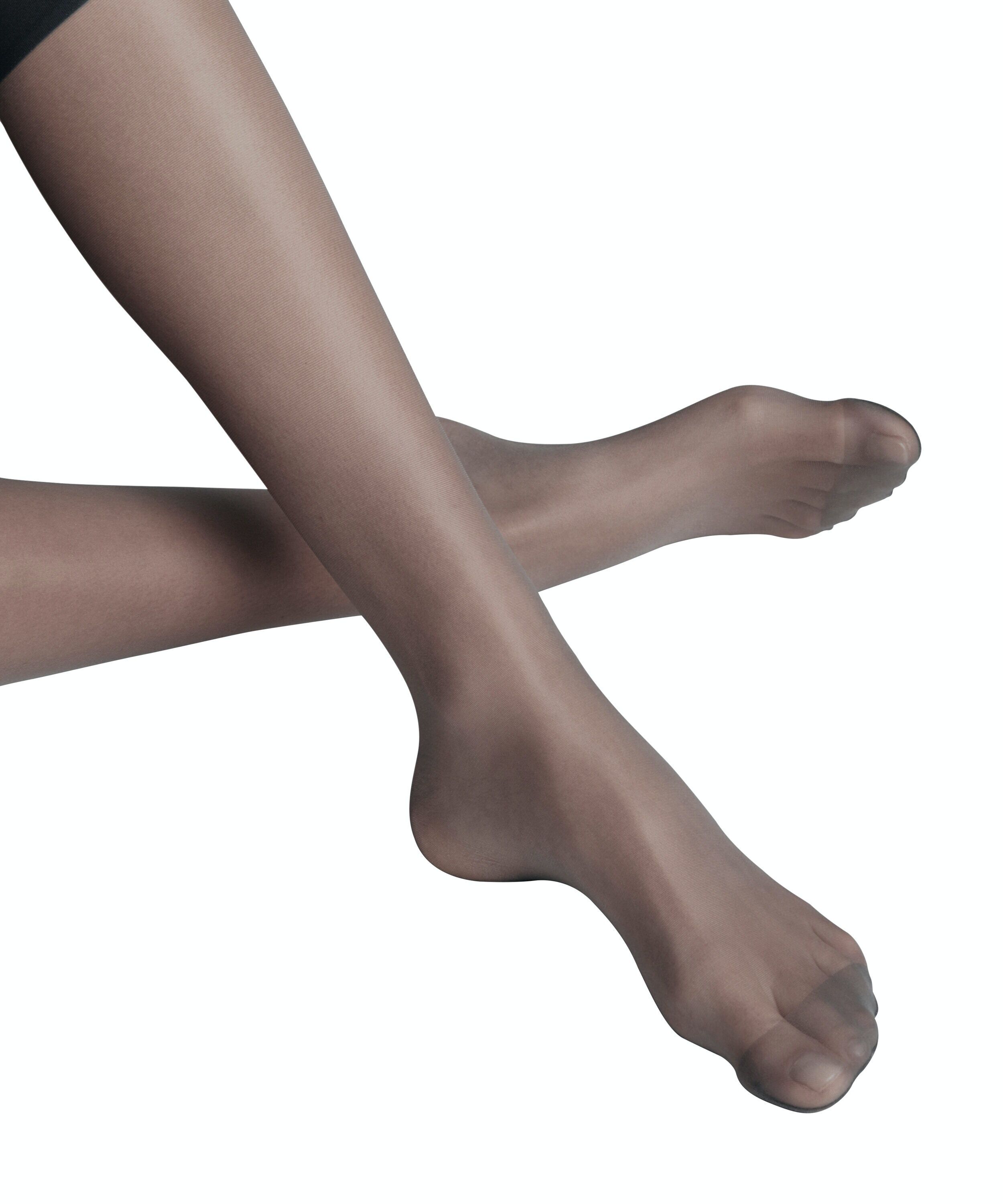 FALKE Seidenglatt 15 DEN dames kniekousen, antraciet grijs (graphite)