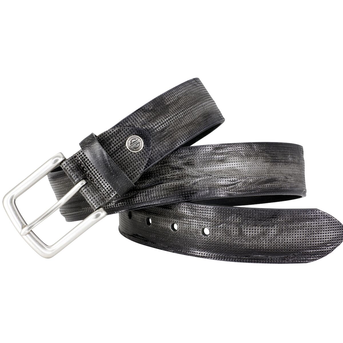LINDENMANN leren heren riem, grijs