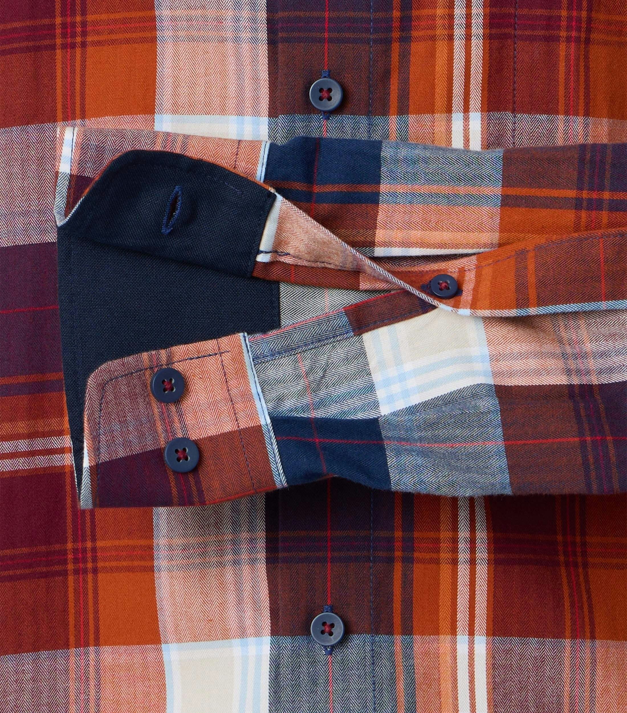 Redmond comfort fit overhemd, twill, rood geruit