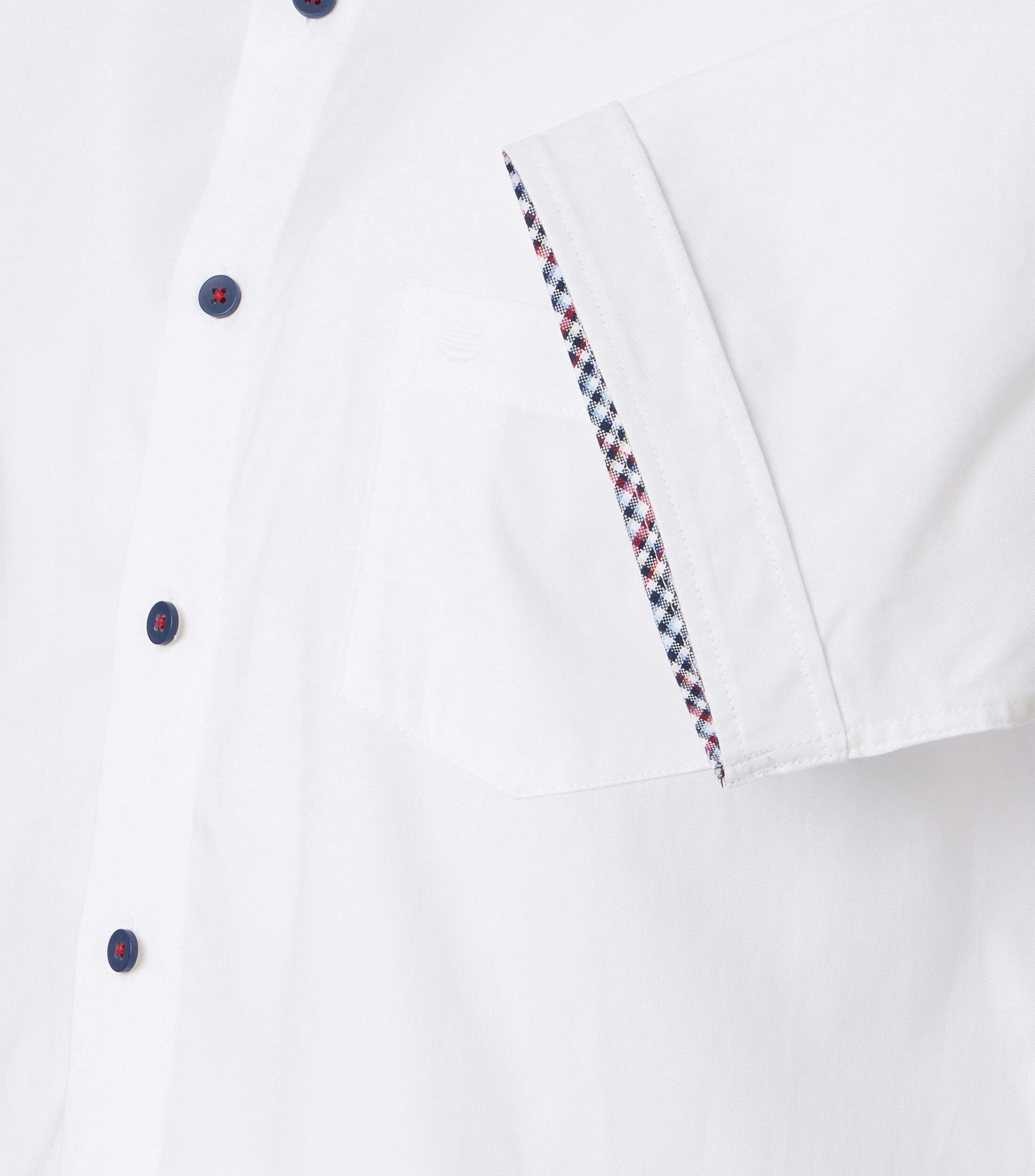 Redmond modern fit overhemd, korte mouw, Oxford, wit
