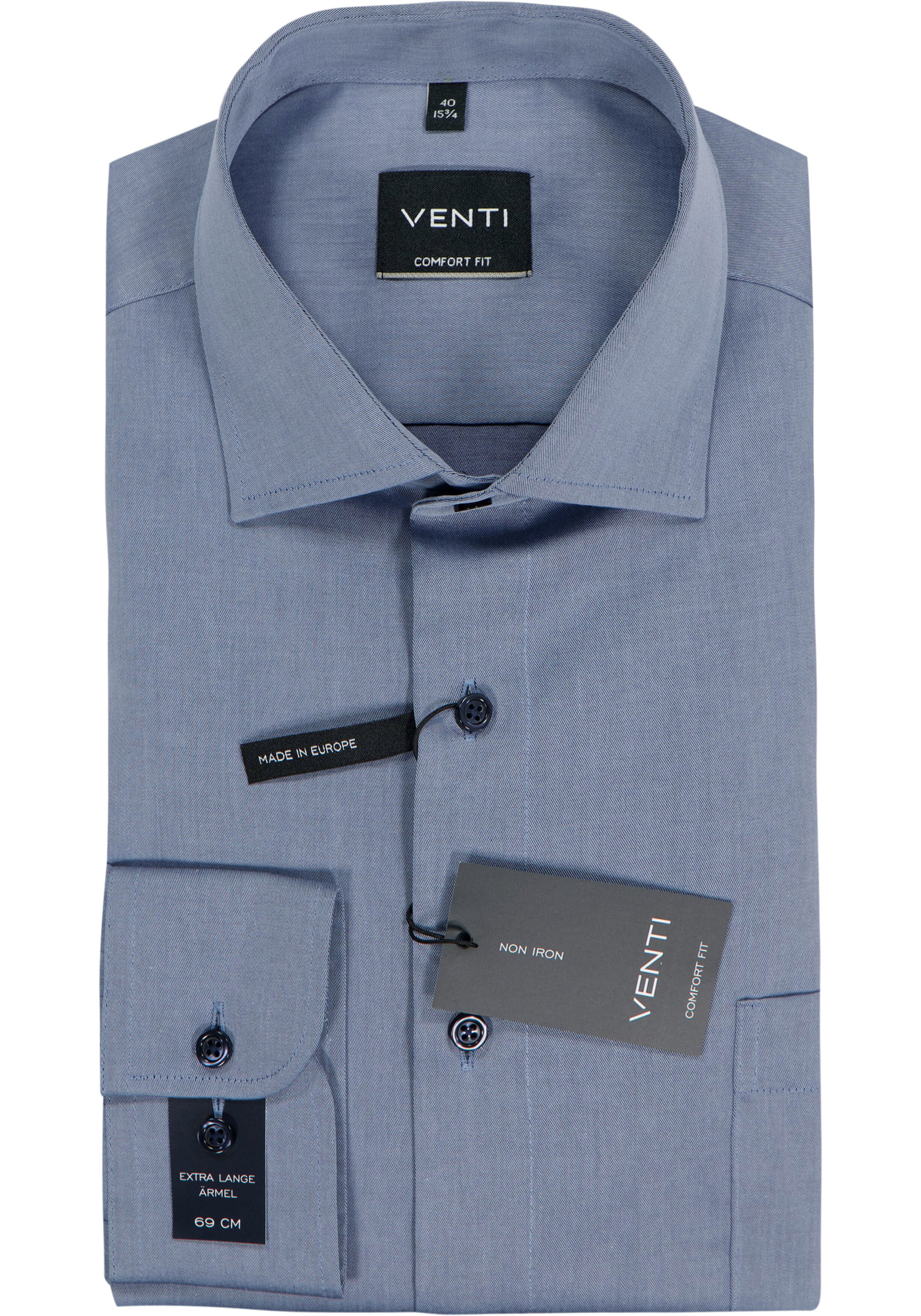 VENTI CASA MODA comfort fit overhemd, mouwlengte 7, structuur, lichtblauw