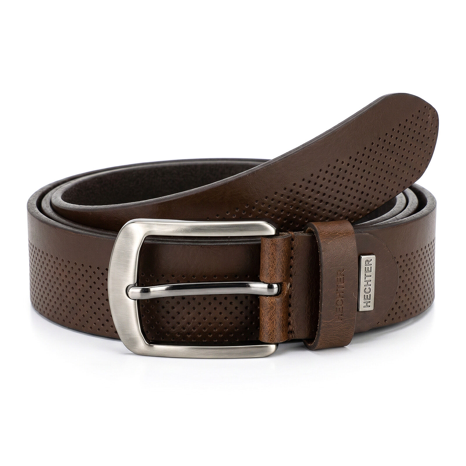 HECHTER leren heren riem, bruin