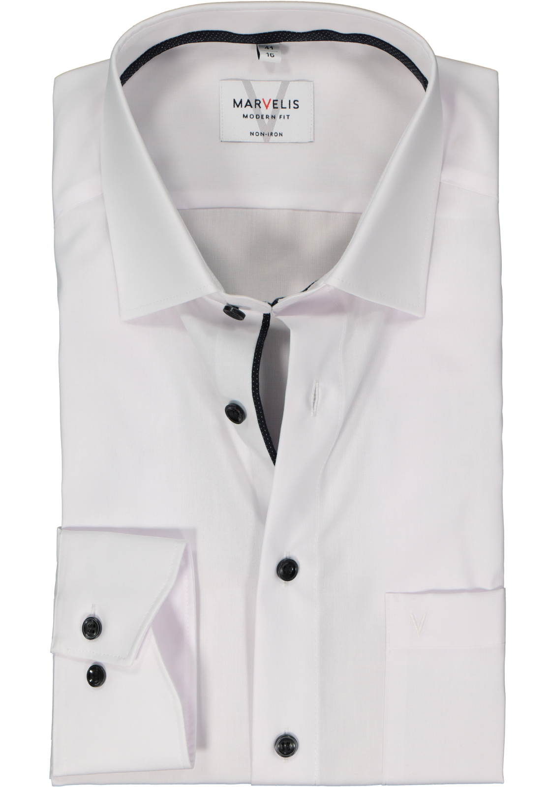 1-4062534771159_marvelis-overhemd_HR MARVELIS modern fit overhemd, popeline, wit