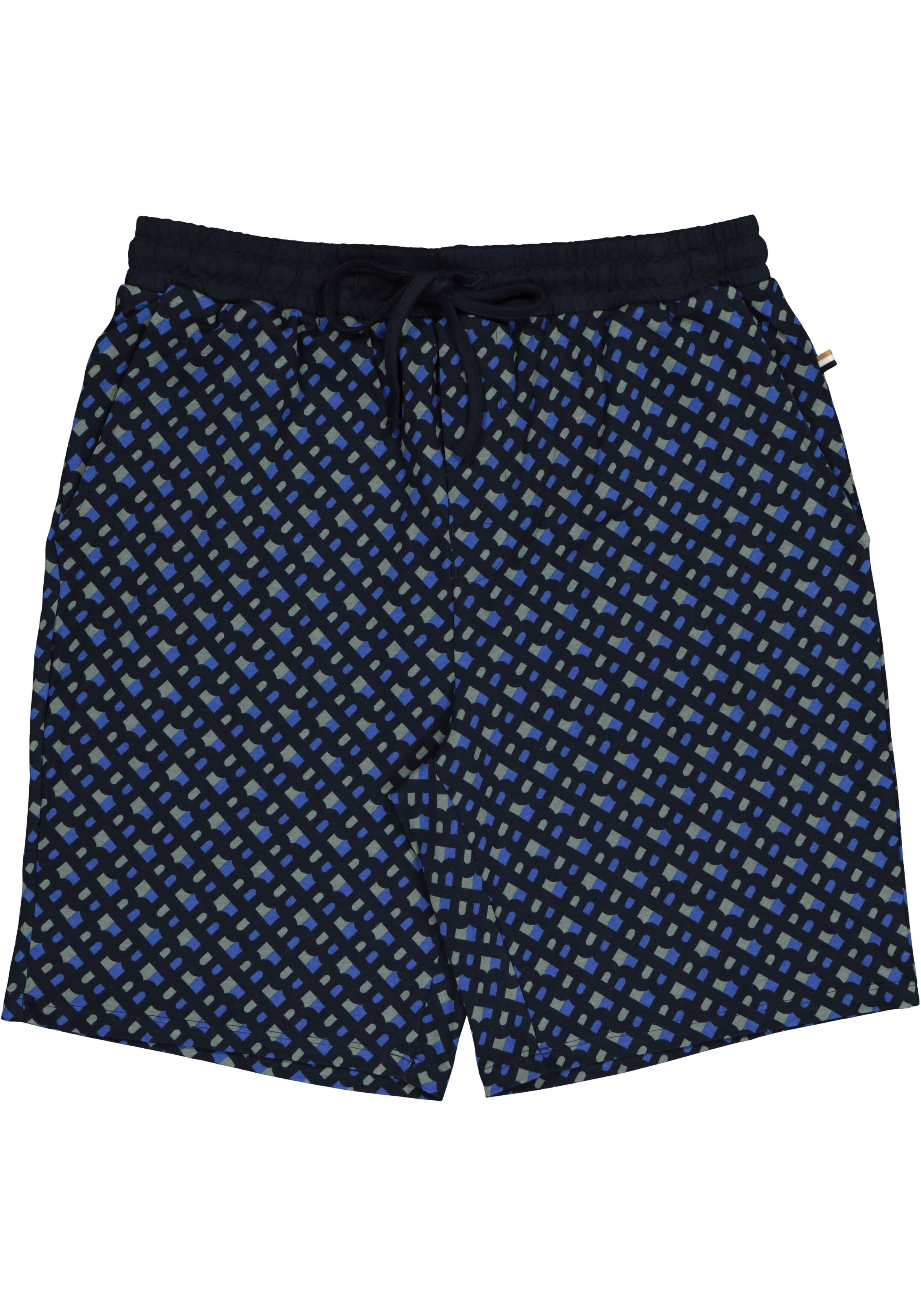 BOSS Relax Short Set, heren shortama set, kobalt blauw dessin