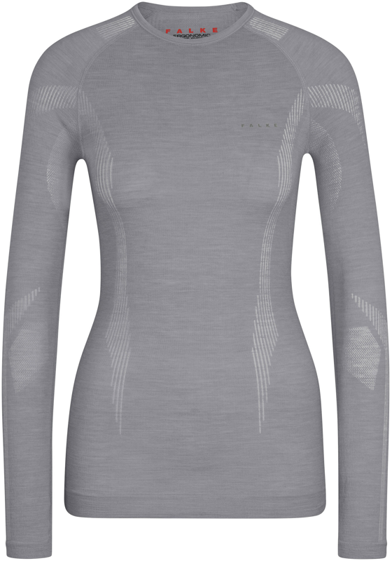 FALKE dames lange mouw shirt Wool-Tech, thermoshirt, grijs (grey-heather) FALKE dames lange mouw shirt Wool-Tech, thermoshirt, grijs (grey-heather)