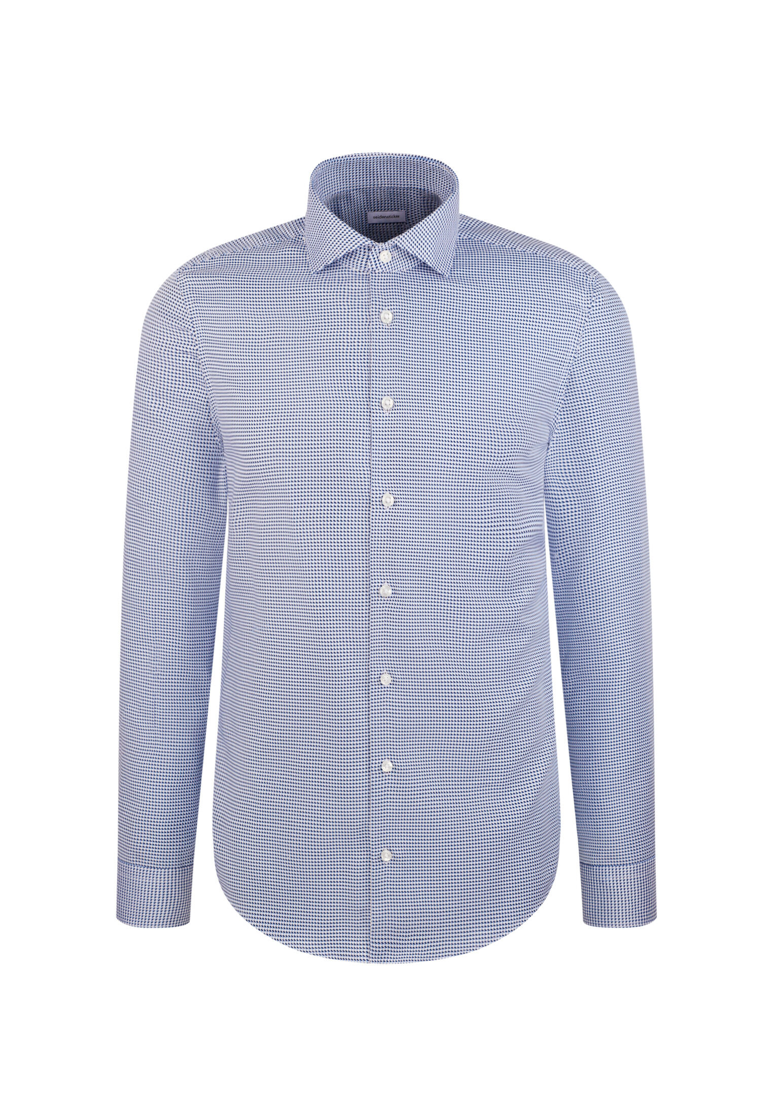 Seidensticker x-slim fit overhemd, popeline, blauw geruit
