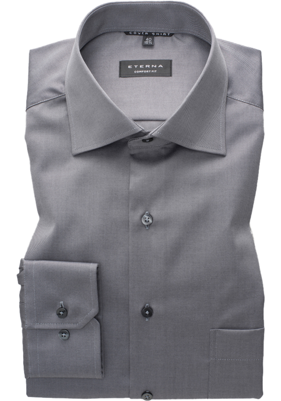 ETERNA comfort fit overhemd, twill, antraciet grijs ETERNA comfort fit overhemd, twill, antraciet grijs