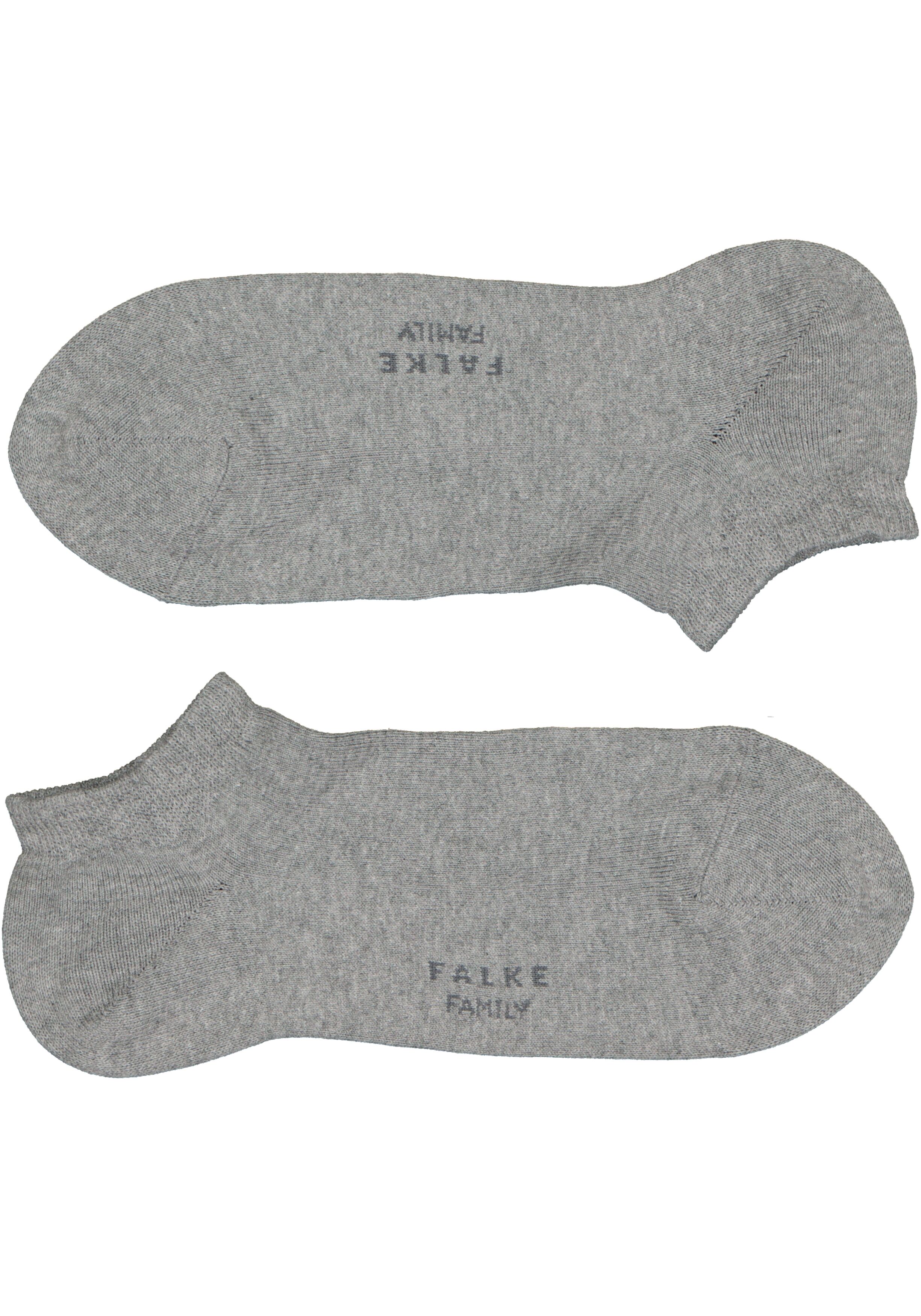 FALKE Family heren enkelsokken, lichtgrijs (light grey melange)