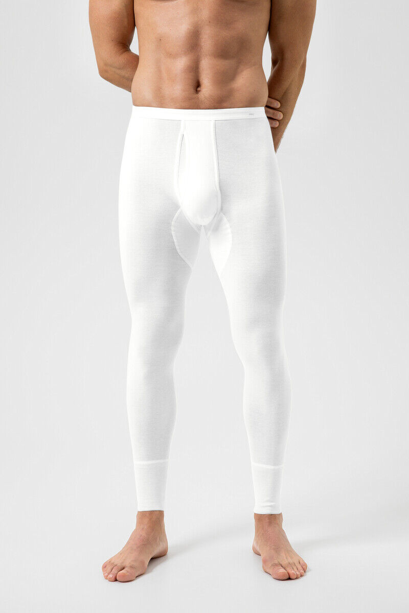 Mey heren hose lang Noblesse, lange onderbroek met gulp, wit
