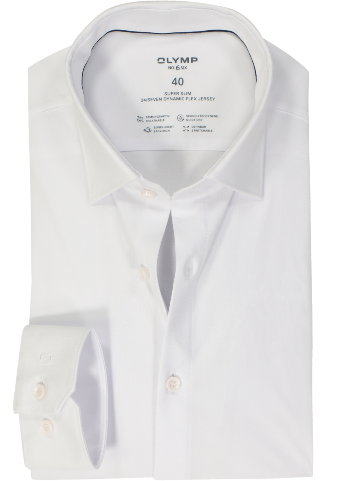 OLYMP No. Six 24/Seven super slim fit overhemd, tricot, wit OLYMP No. Six 24/Seven super slim fit overhemd, tricot, wit