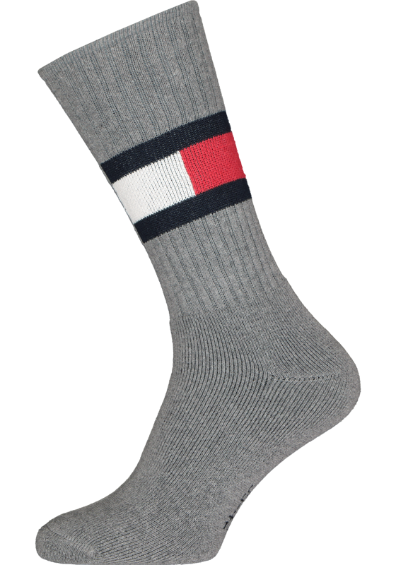 Tommy Hilfiger Flag Socks (1-pack), unisex sportsokken katoen, grijs melange Tommy Hilfiger Flag Socks (1-pack), unisex sportsokken katoen, grijs melange