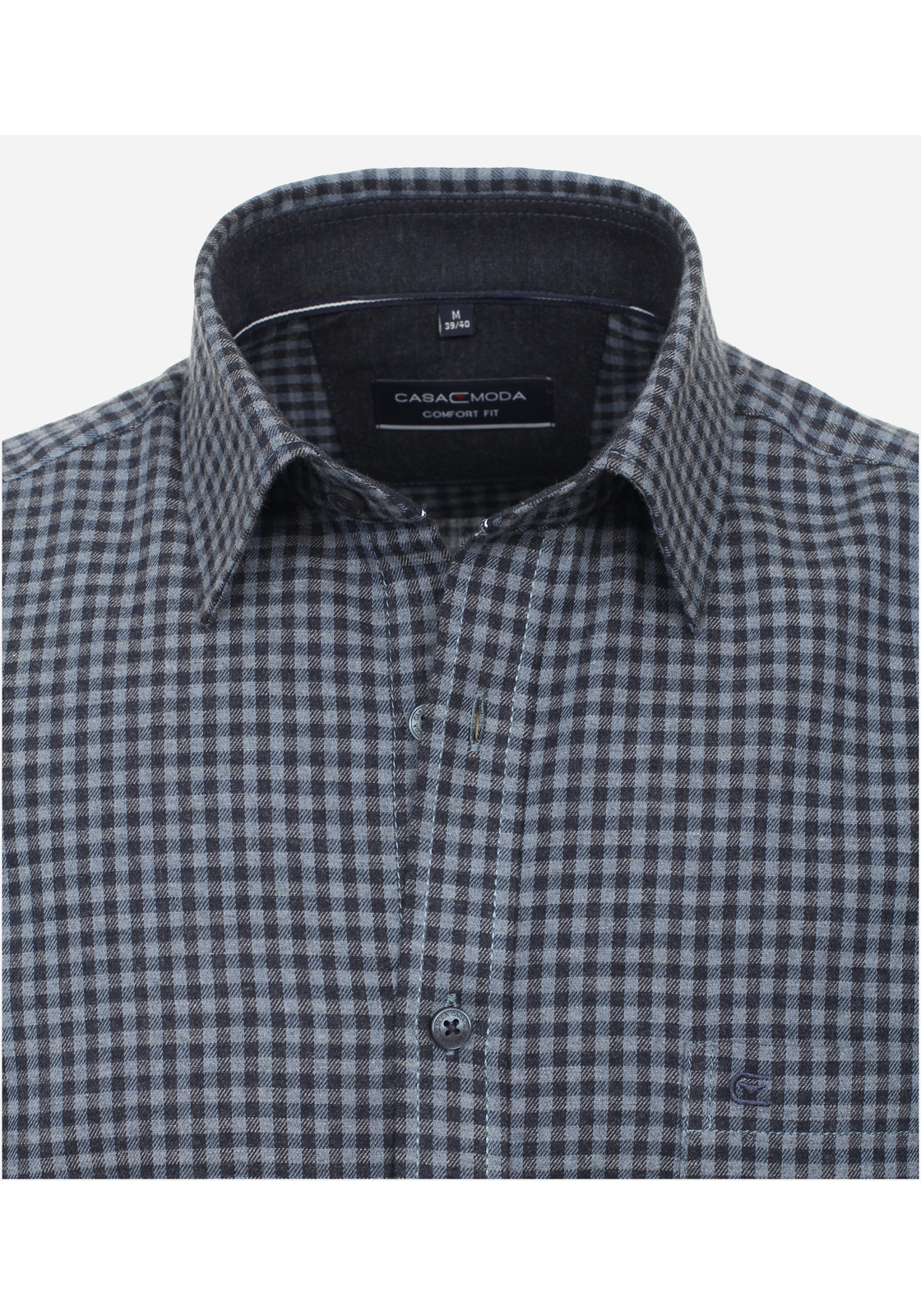 image_4_ad9417a80e2d5b9835ff4b591b307a96jpgautoformatbgF3F3F3blend-alpha100blend-colorF3F3F3blend-modedarkenfitclampp CASA MODA Sport comfort fit overhemd, flanel, blauw geruit
