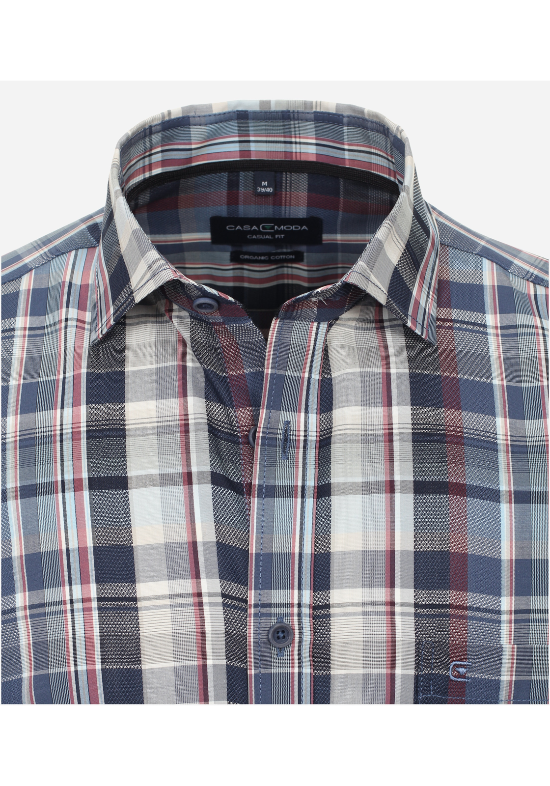 image_4_bd9b04df64cad1933c227569c829fc4ajpgautoformatbgF3F3F3blend-alpha100blend-colorF3F3F3blend-modedarkenfitclampp CASA MODA Sport casual fit overhemd, dobby, blauw geruit